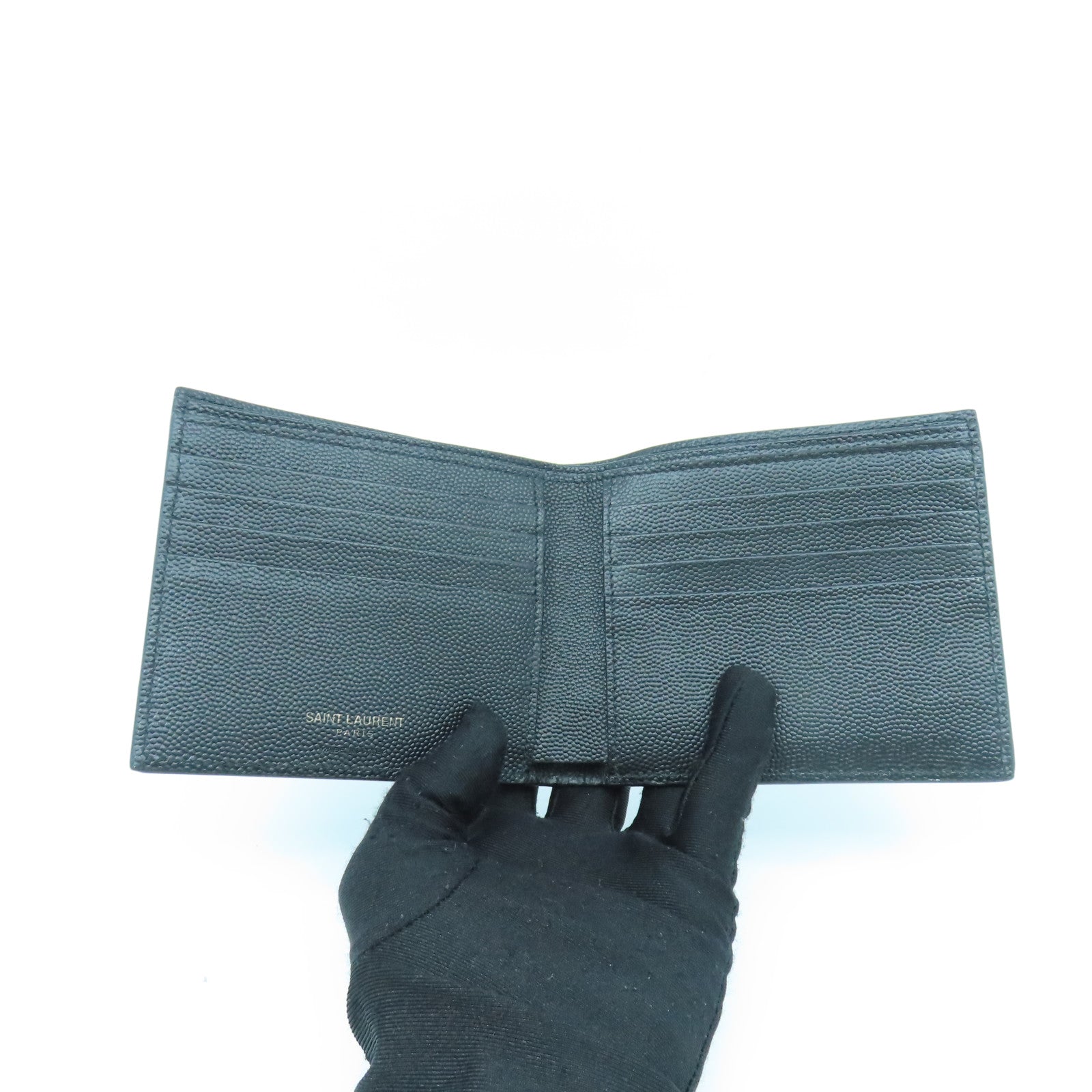 SAINT LAURENT 牛皮皮革Wallet钱包黑色