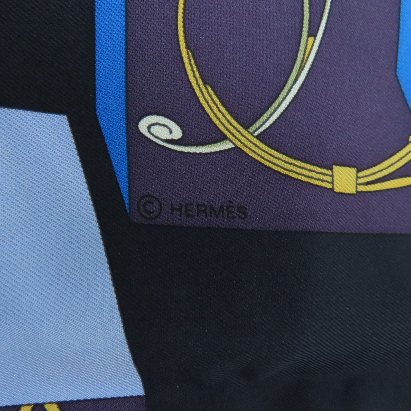 HERMES 絲質Scarf絲巾藍色/彩色