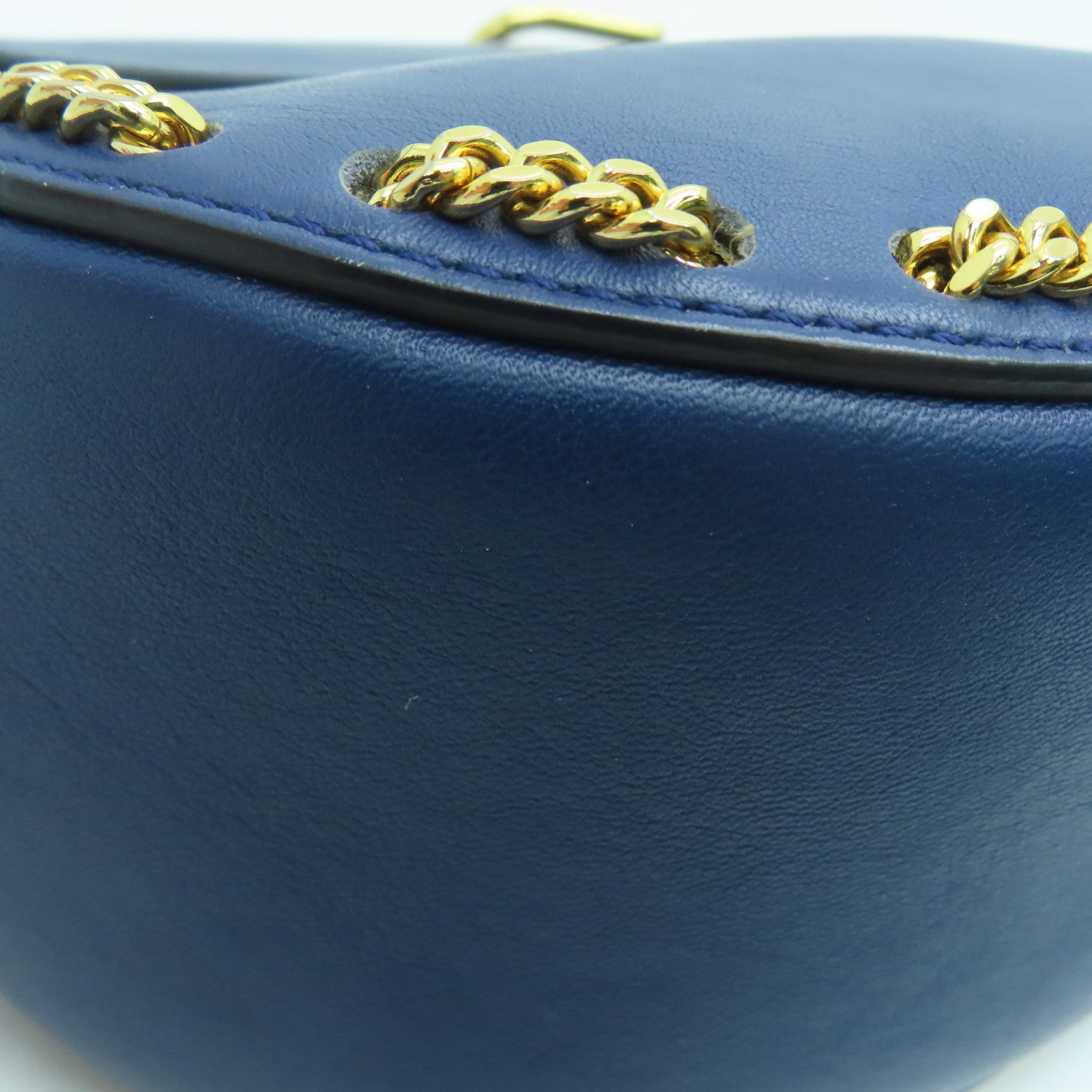 Chloe 牛皮皮革Chain Shoulder Bag金扣链带肩背袋蓝色