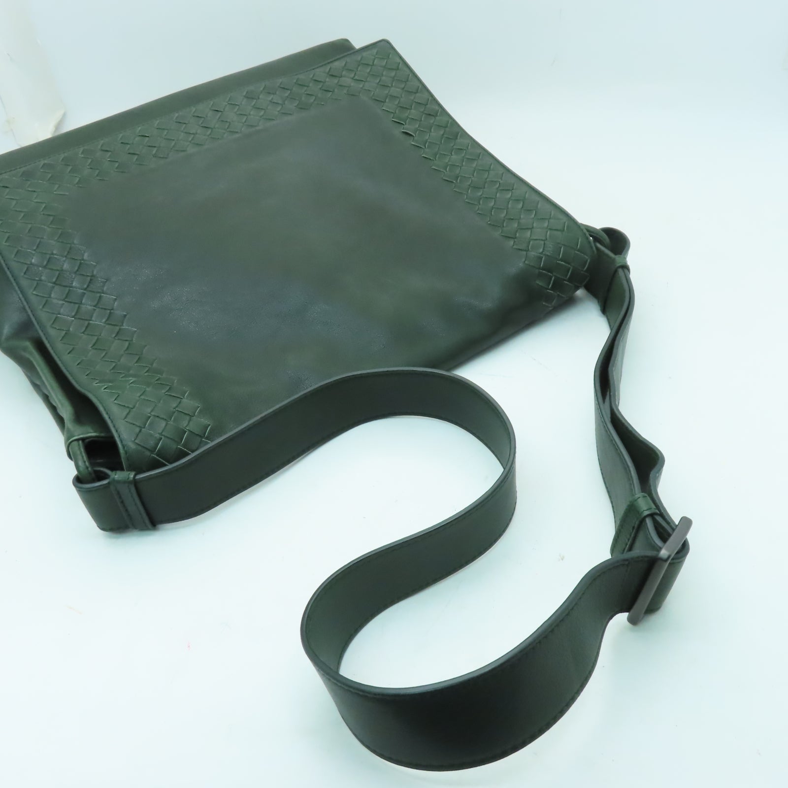 BOTTEGA VENETA 牛皮皮革Shoulder Bag銀扣肩背袋綠色
