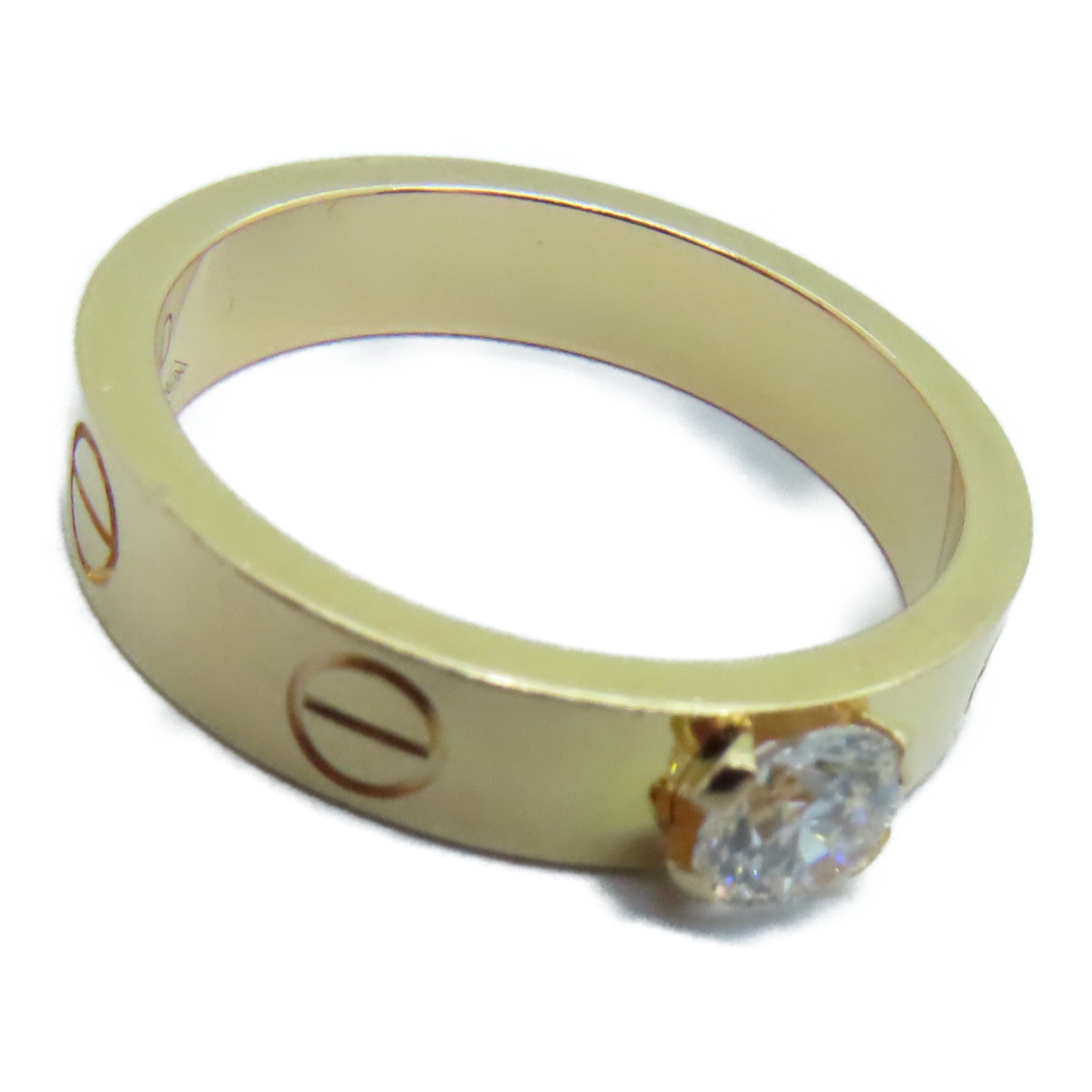 CARTIER 18K Gold Diamond Diamond Love Ring Ring Cartier#49/US#5