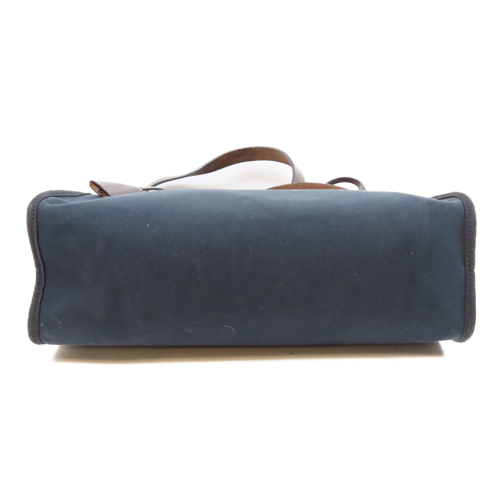 HERMES 帆布/皮革Herbag PM銀扣手挽肩背兩用袋Noir黑色