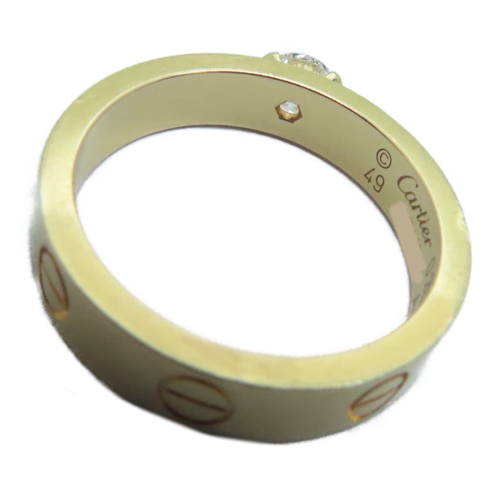 CARTIER 18K Gold Diamond Diamond Love Ring Ring Cartier#49/US#5
