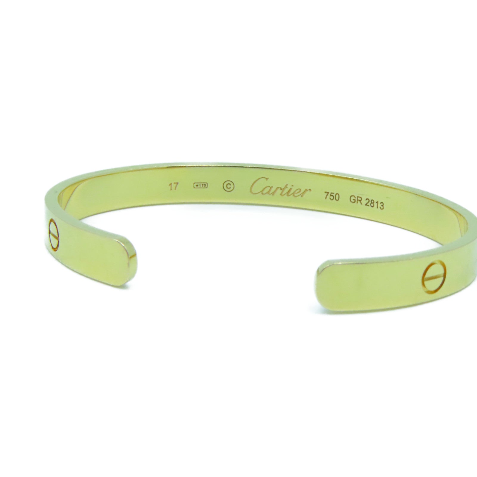 CARTIER 18K黃金Love Blaceret手鐲金色Cartier#17