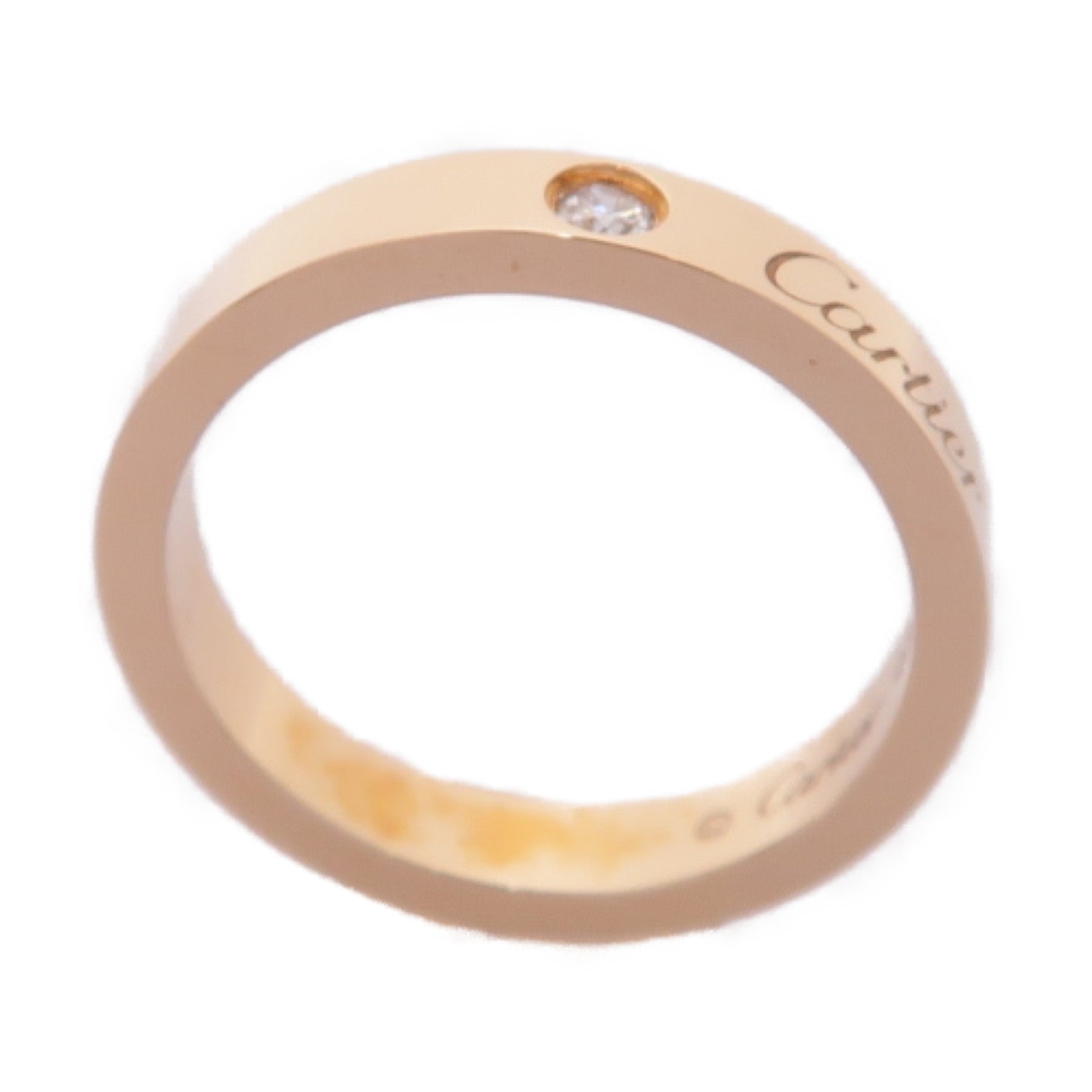 CARTIER 18K玫瑰金C De Ring鑽石戒指Cartier#48/US#4.5