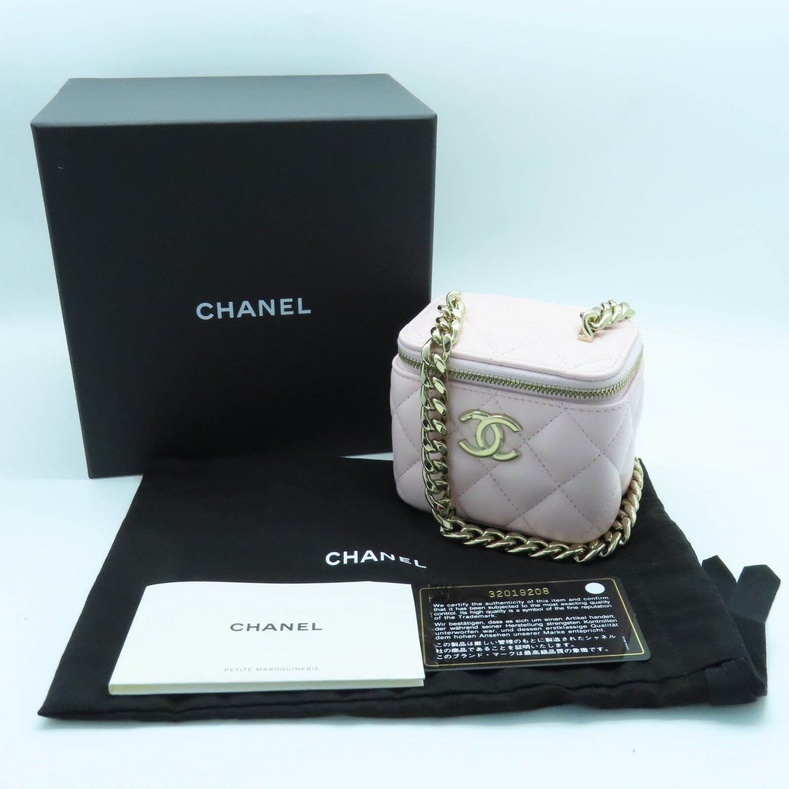 CHANEL 菱格羊皮皮革Chain Shoulder Bag金扣链带肩背袋粉红色