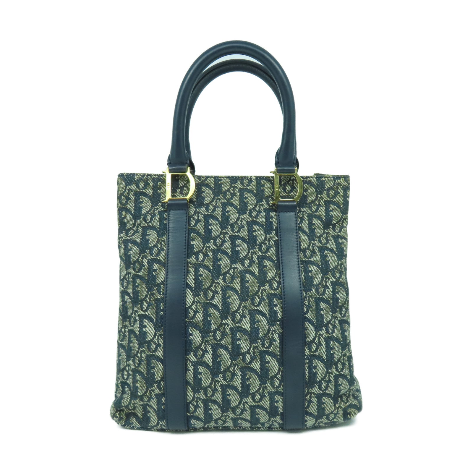 Dior 帆布Tote Bag金扣手挽袋藍色