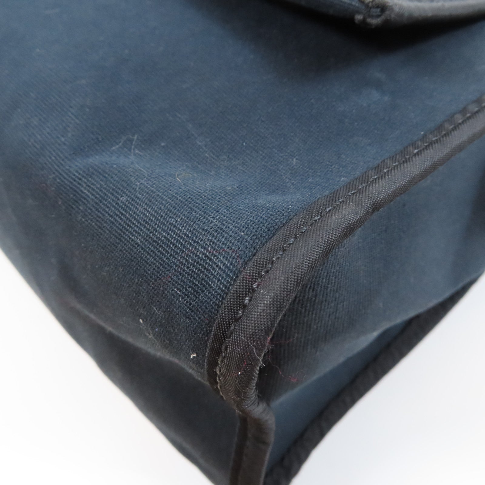 HERMES 帆布/皮革Herbag PM銀扣手挽肩背兩用袋Noir黑色