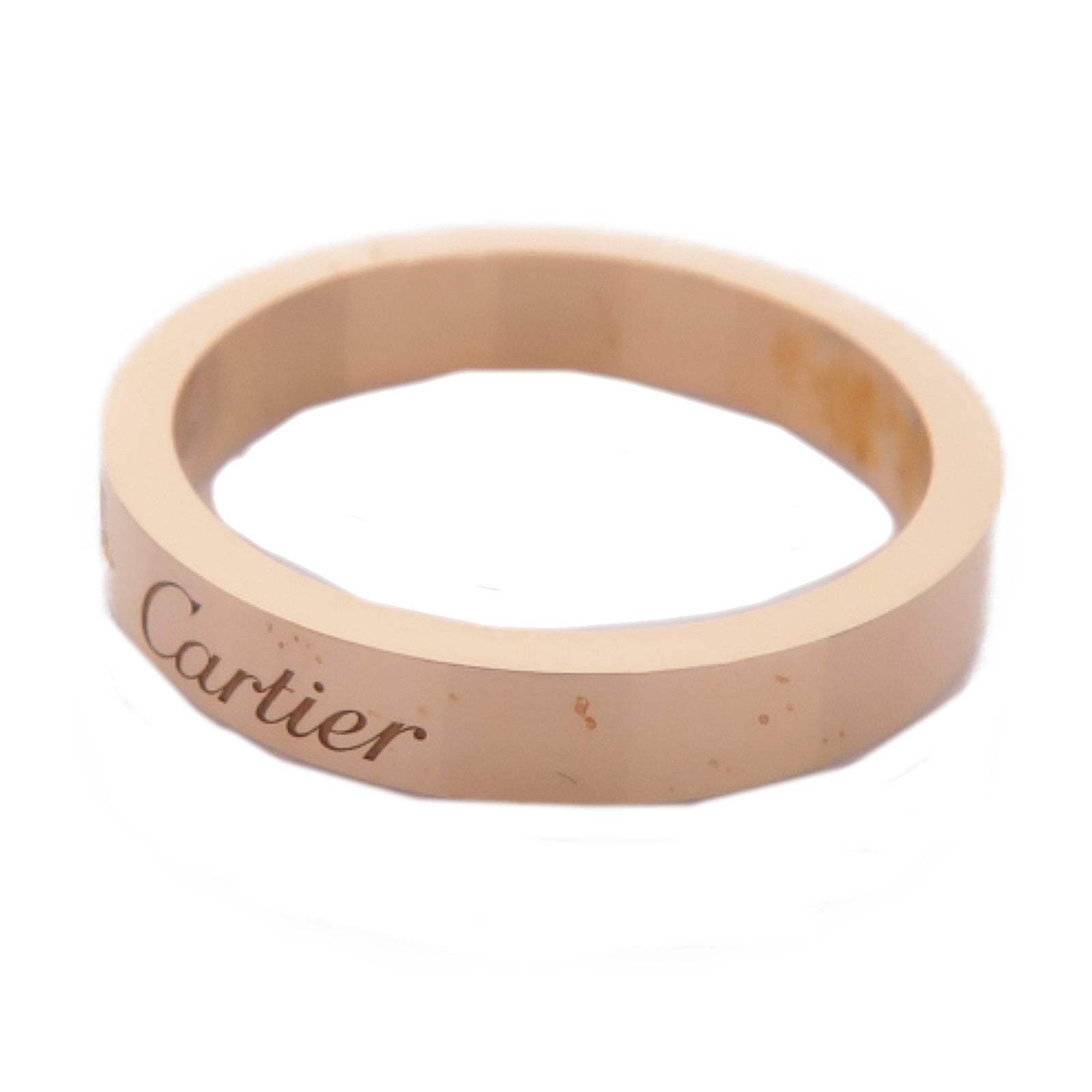 CARTIER 18K玫瑰金C De Ring鑽石戒指Cartier#48/US#4.5