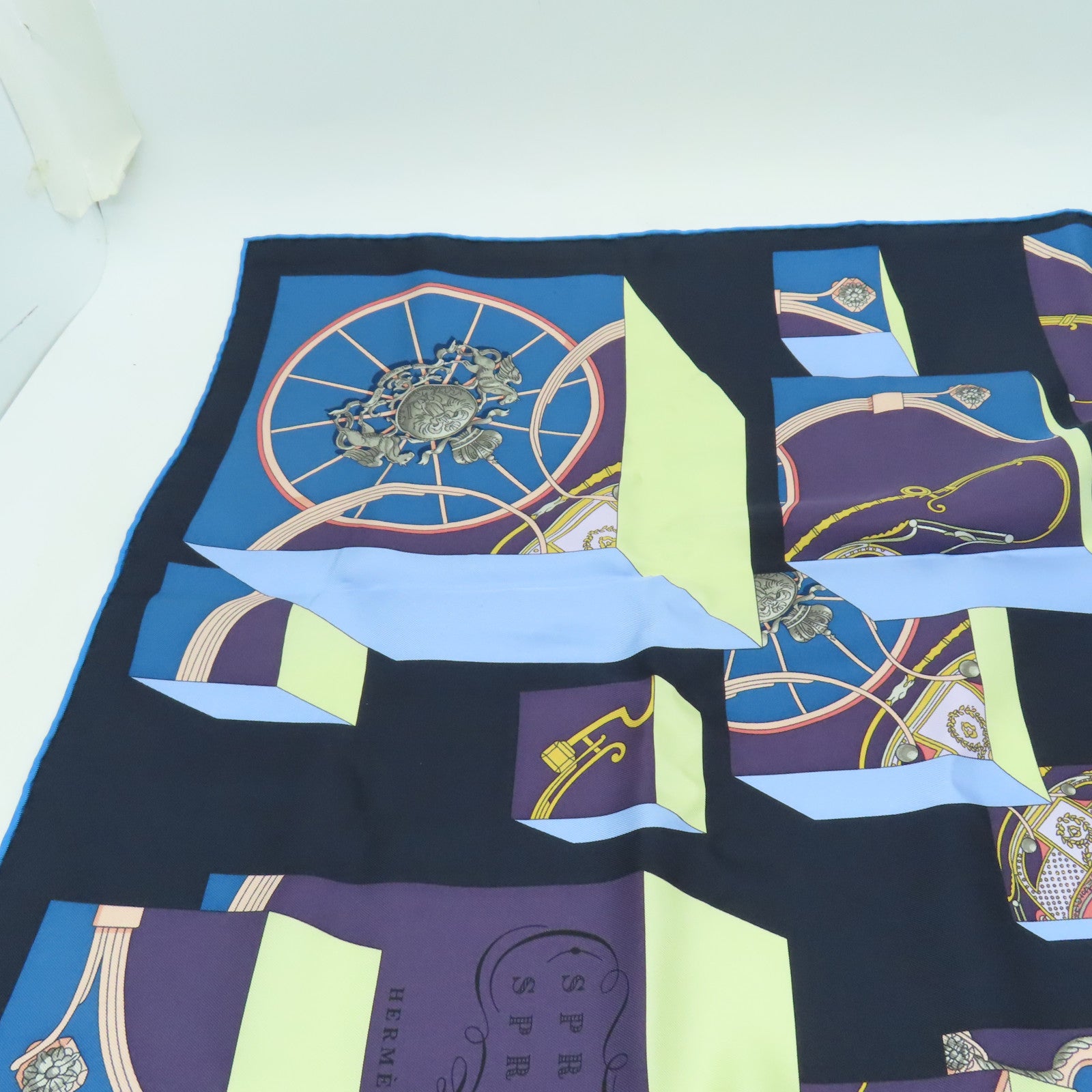 HERMES 絲質Scarf絲巾藍色/彩色