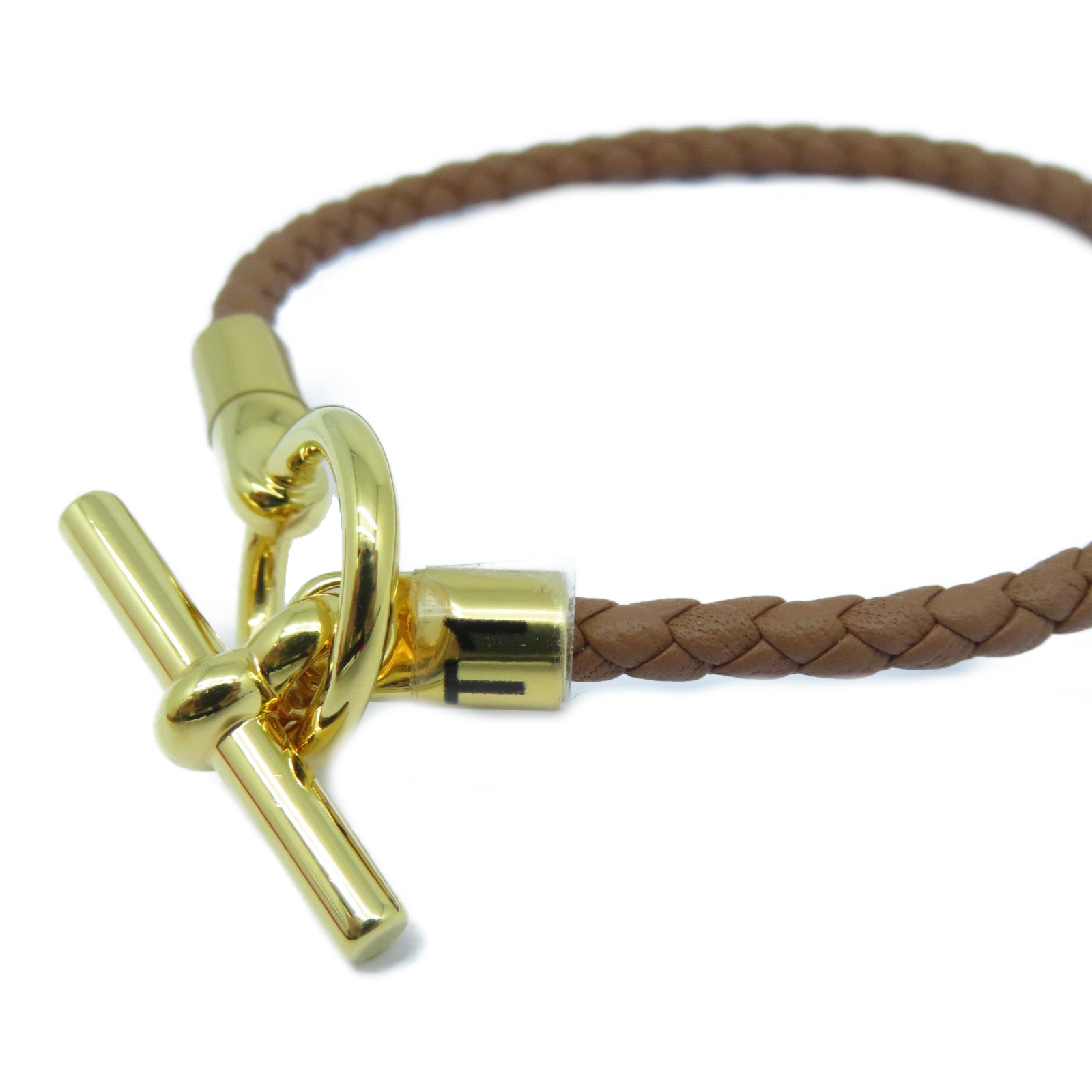 HERMES Swift皮革Glenan Bracelet金扣手鐲啡色