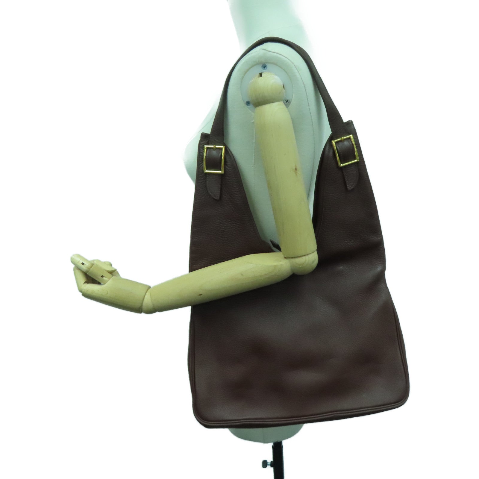 HERMES 【激減優惠】Clemence皮革Massai Shoulder金扣肩背袋紅色