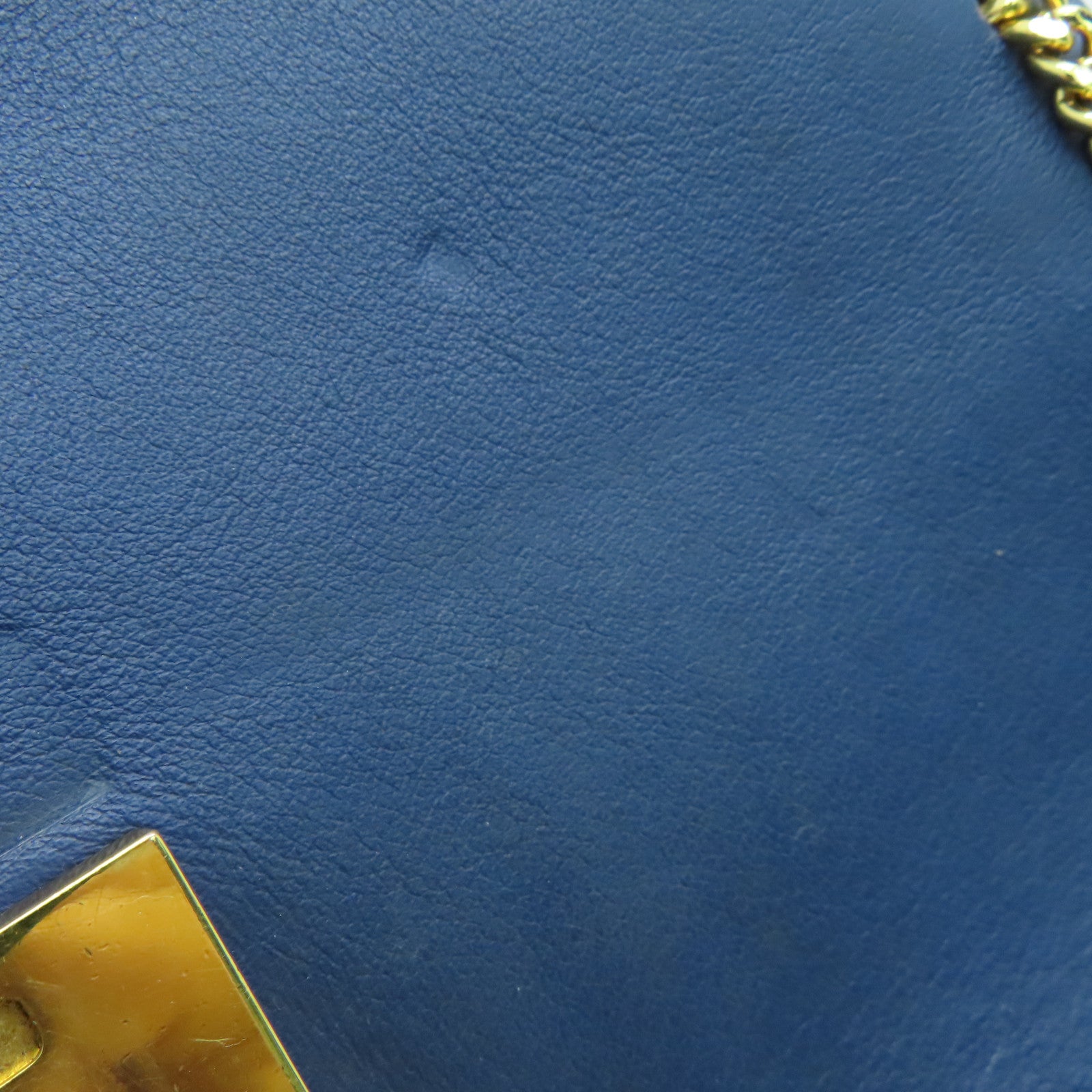Chloe 牛皮皮革Chain Shoulder Bag金扣链带肩背袋蓝色