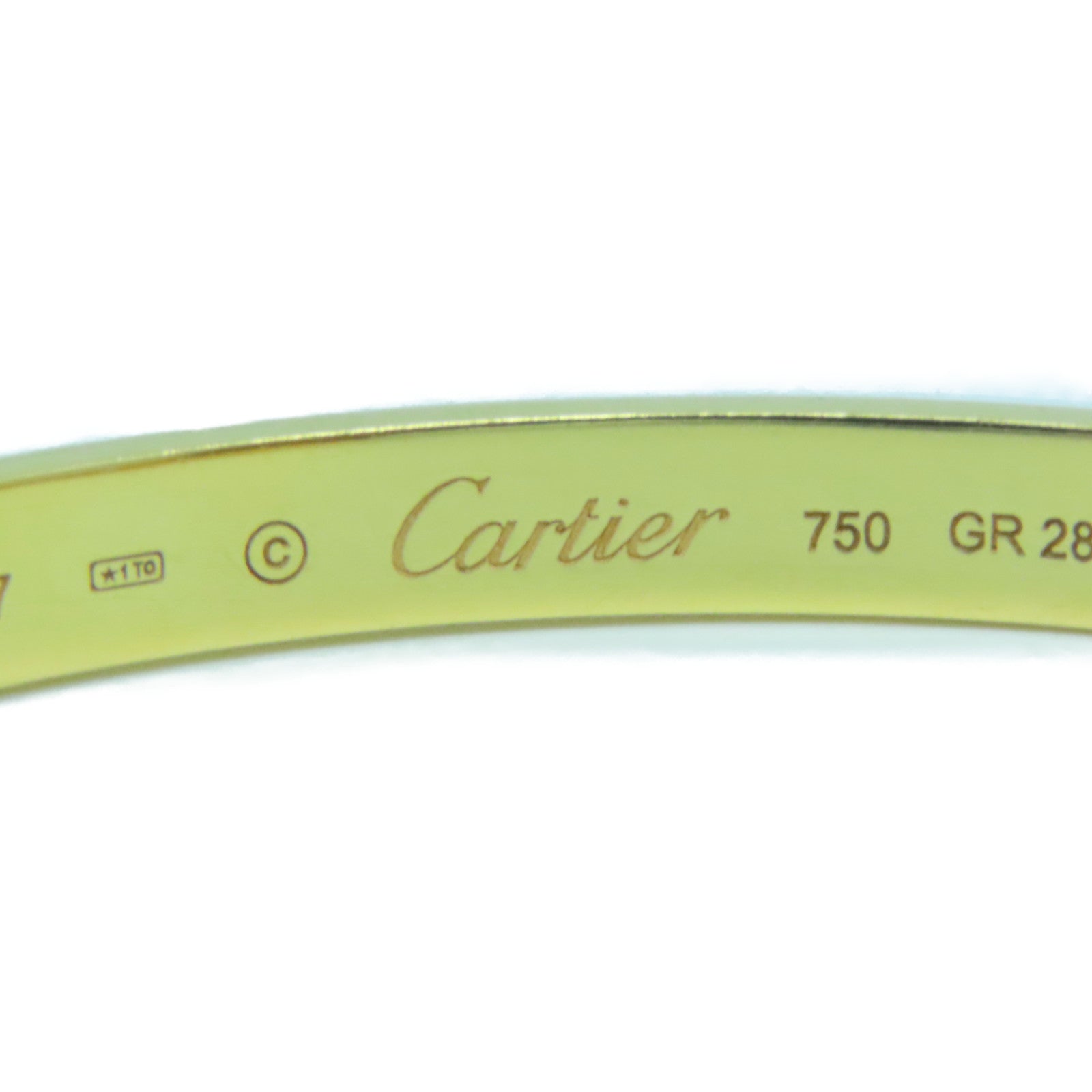 CARTIER 18K黃金Love Blaceret手鐲金色Cartier#17