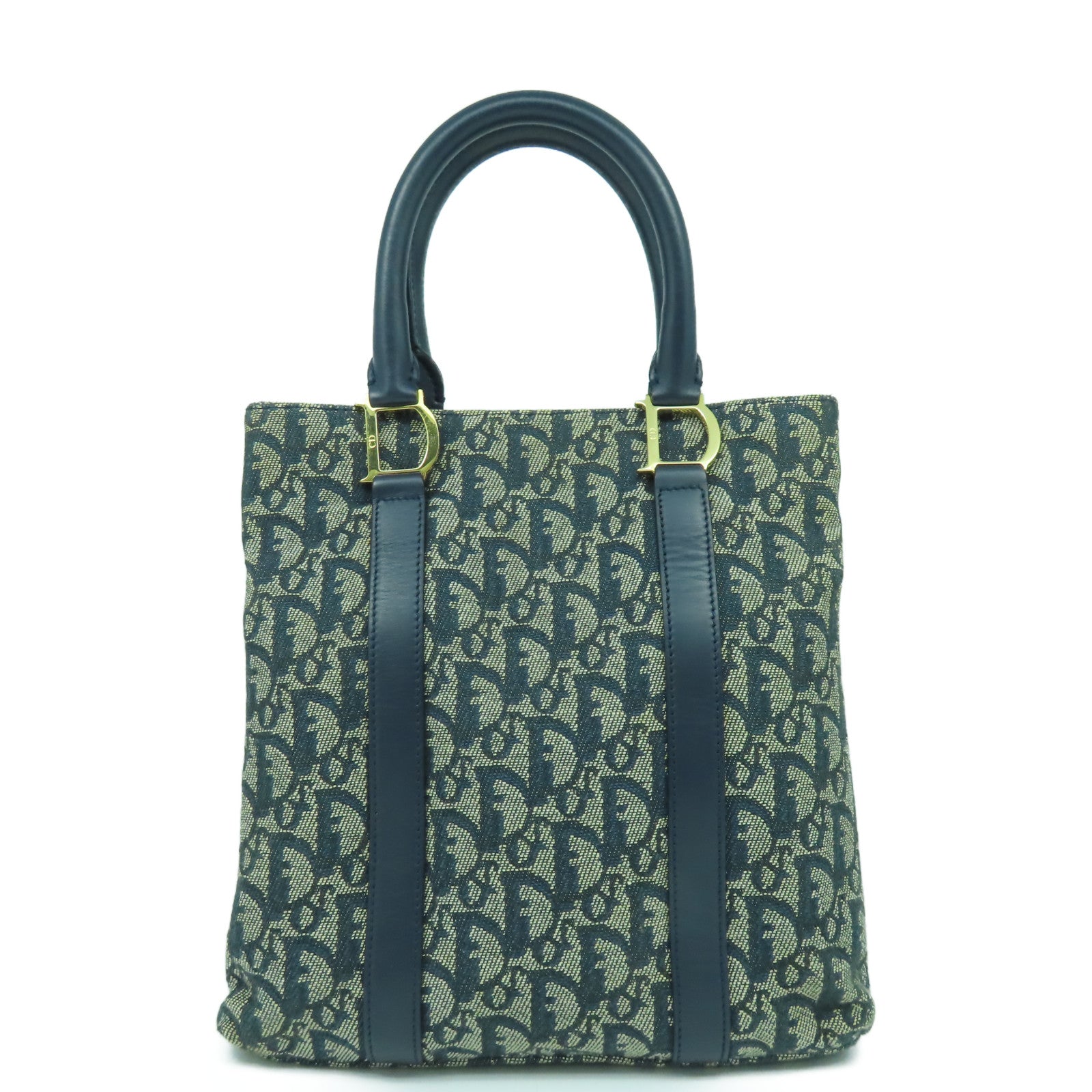 Dior 帆布Tote Bag金扣手挽袋藍色
