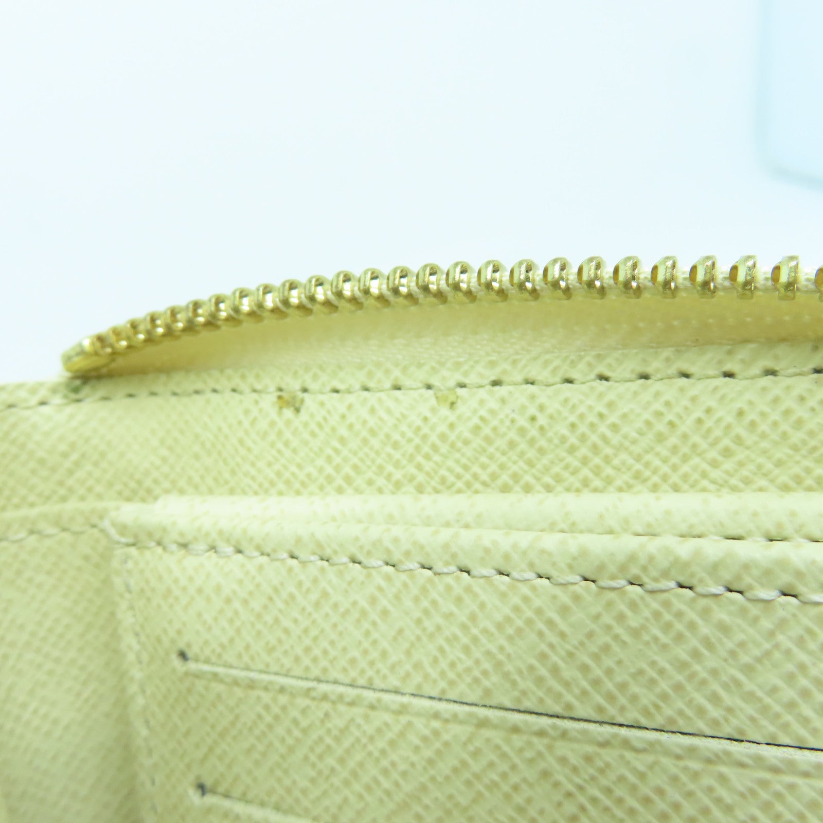 LOUIS VUITTON Damier Azur Long Wallet gold buckle long wallet beige