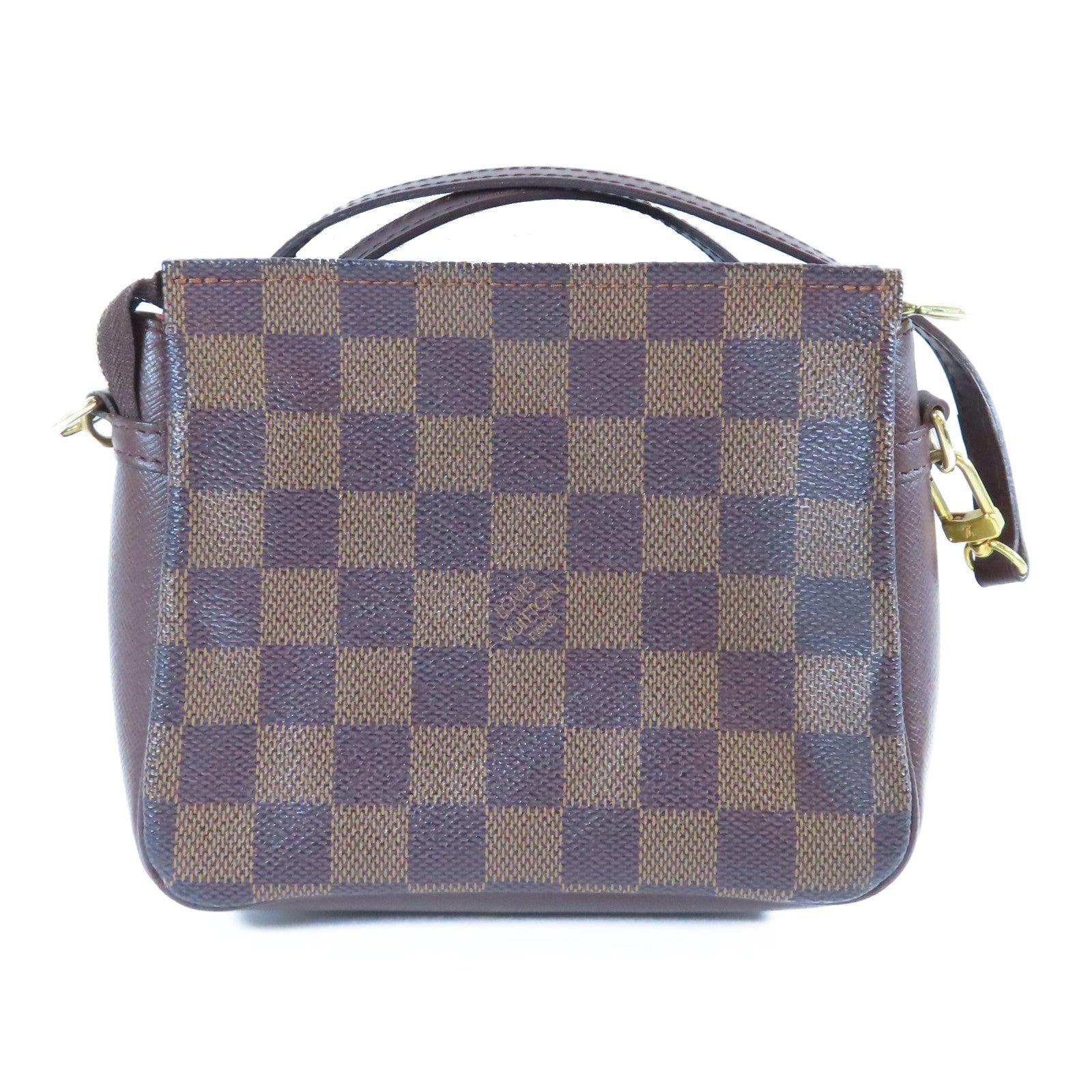 LOUIS VUITTON Damier Ebene Trousse Makeup Pouch金扣肩背袋啡色