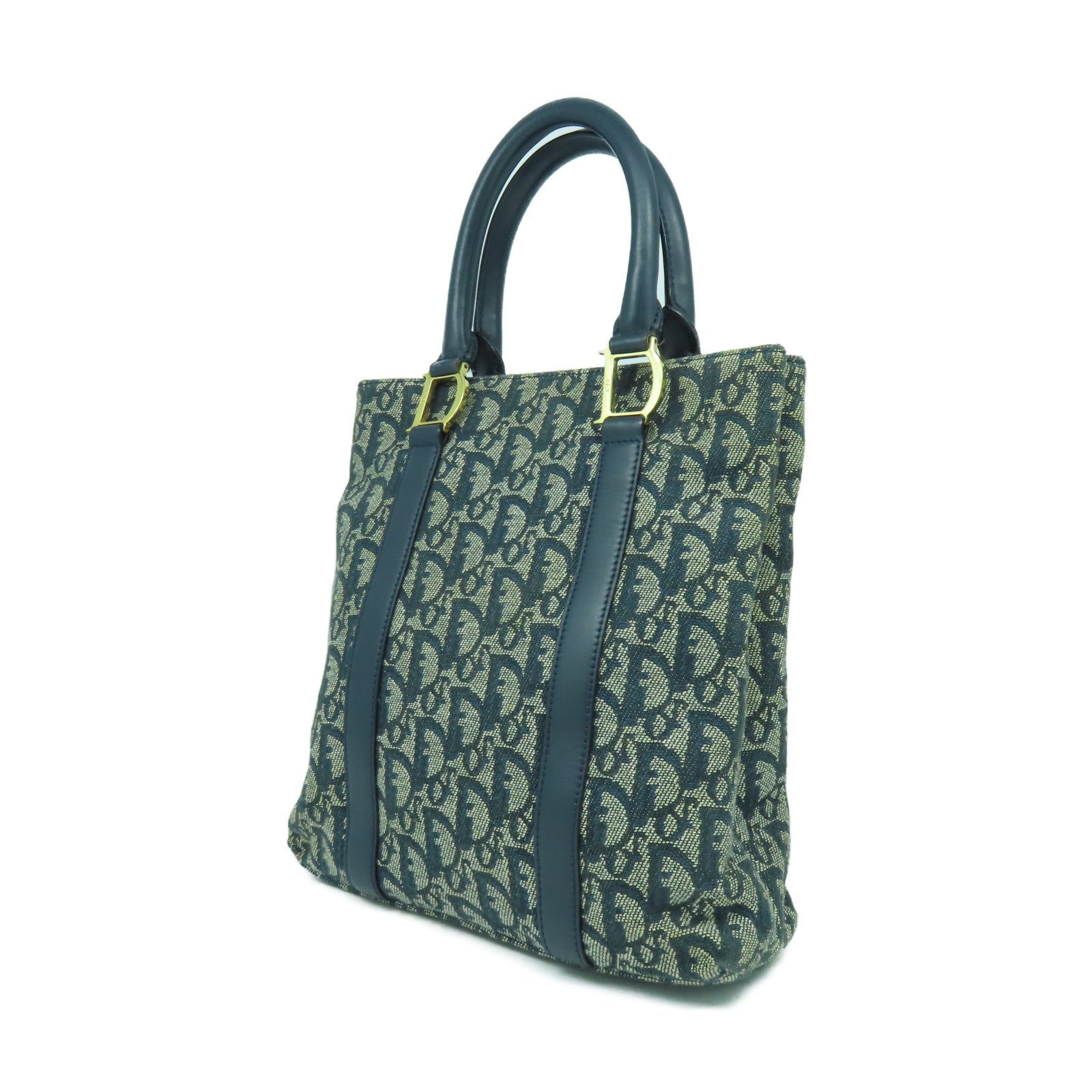 Dior 帆布Tote Bag金扣手挽袋藍色