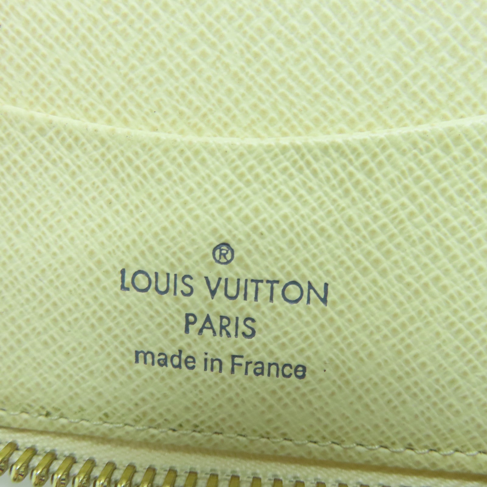 LOUIS VUITTON Damier Azur Long Wallet gold buckle long wallet beige
