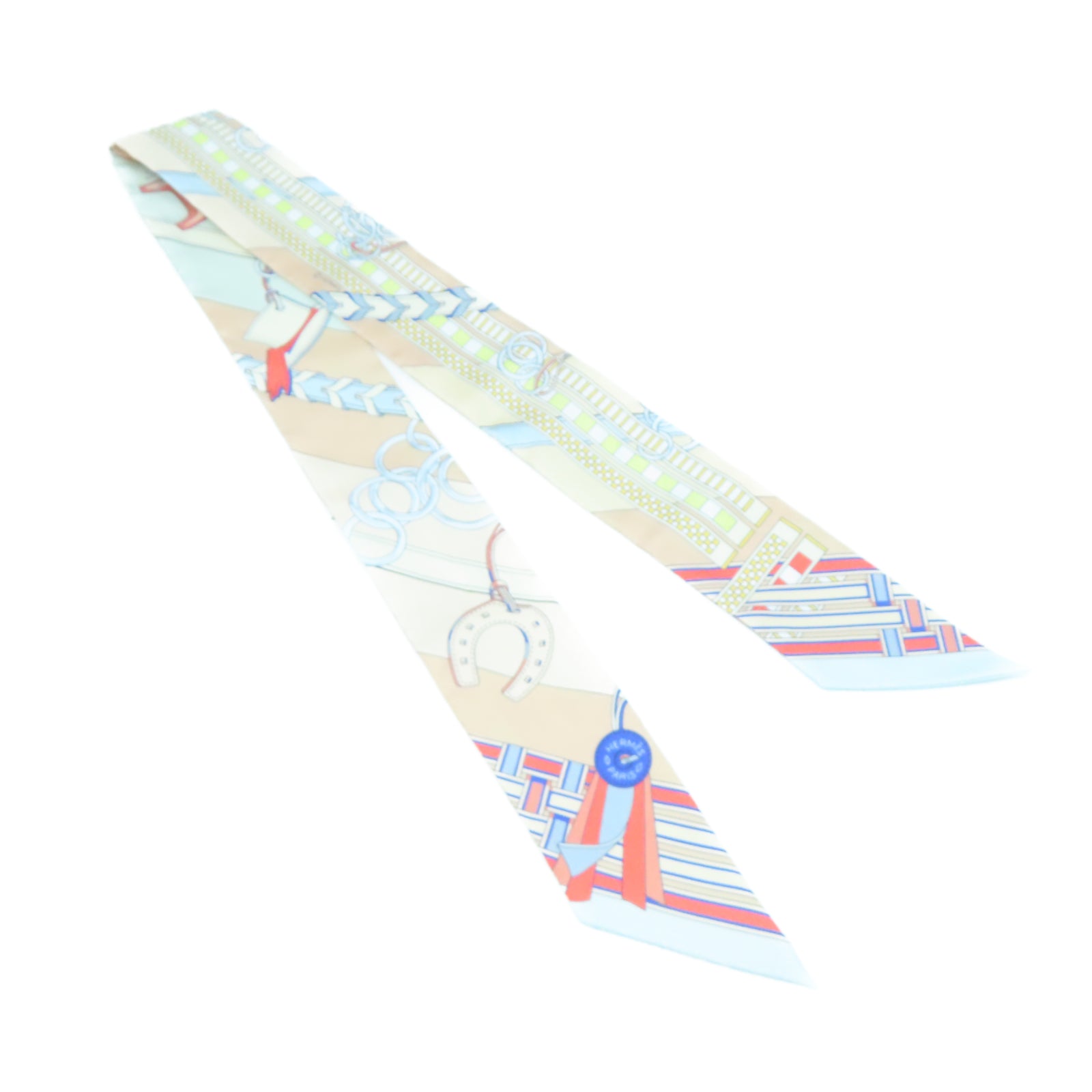 HERMES 【激減優惠】絲質Twilly Scarf絲巾棕色