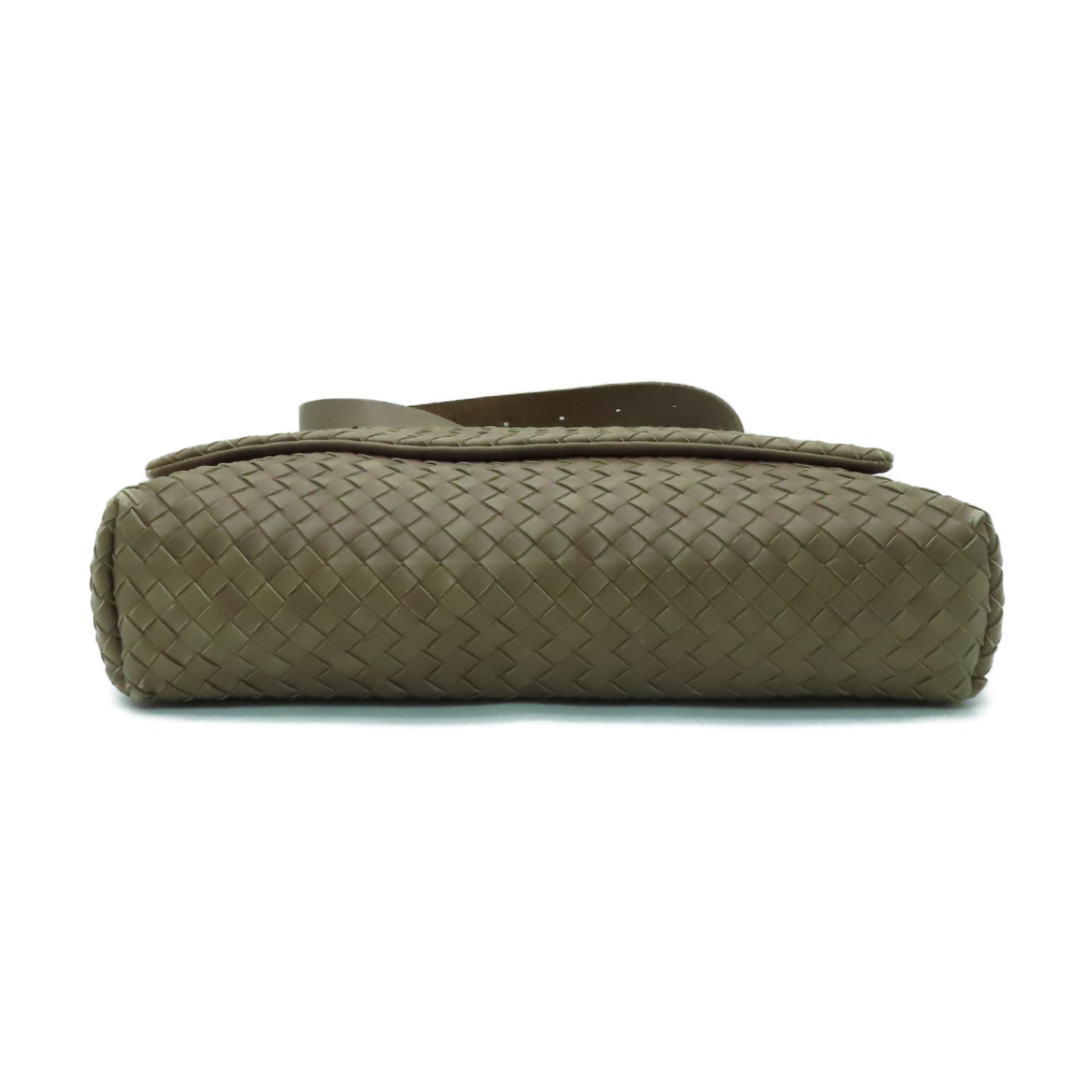 BOTTEGA VENETA 織紋皮革Shoulder Bag金扣肩背袋啡色