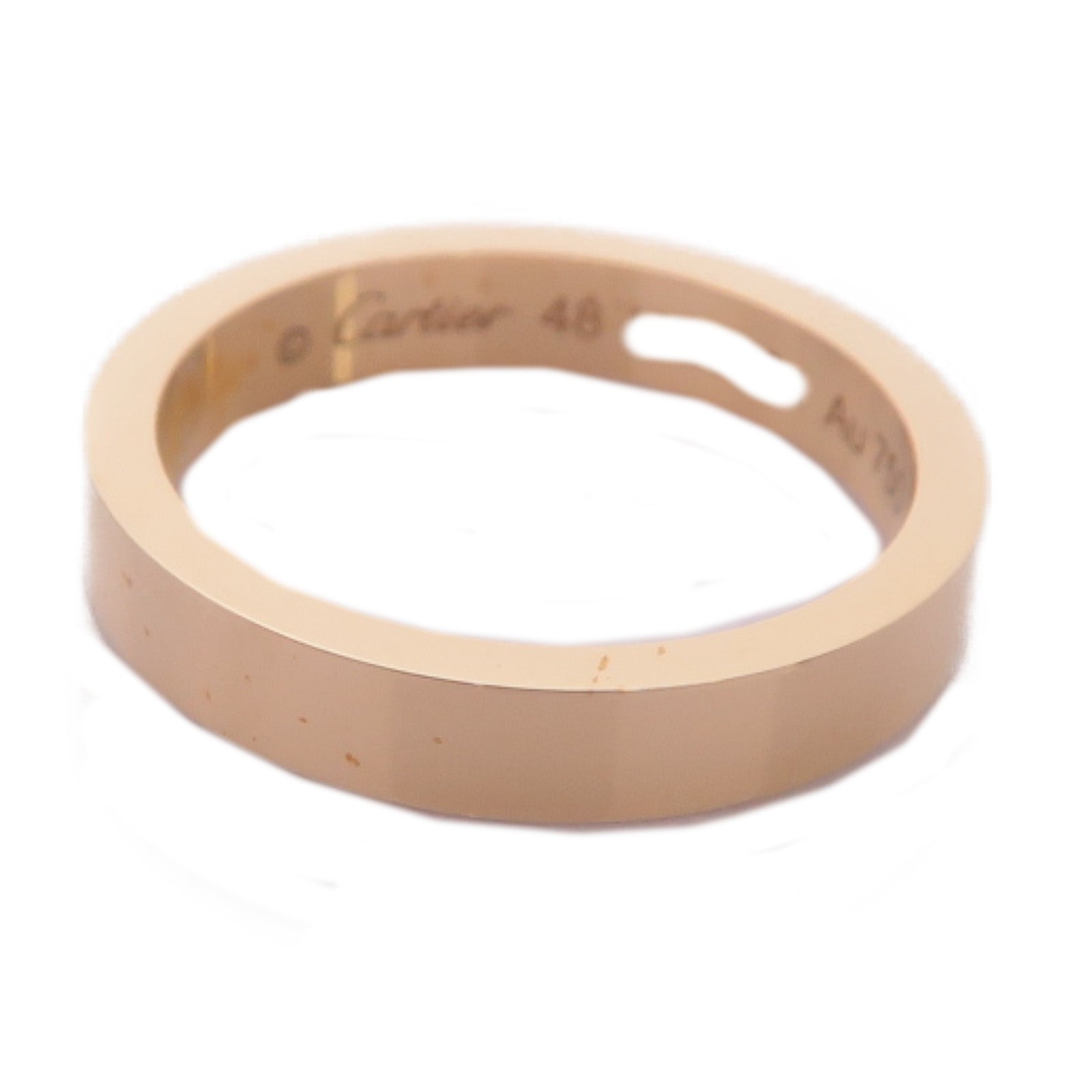 CARTIER 18K玫瑰金C De Ring鑽石戒指Cartier#48/US#4.5