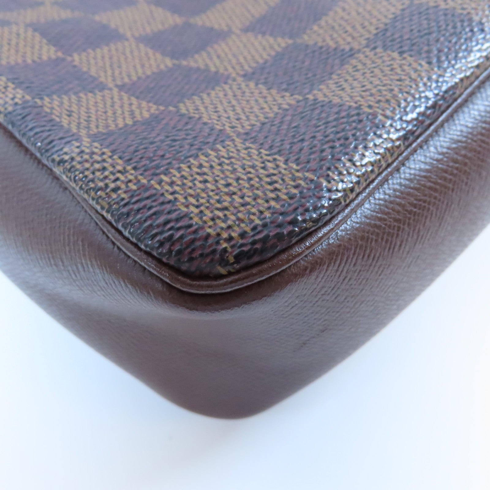 LOUIS VUITTON Damier Ebene Trousse Makeup Pouch金扣肩背袋啡色