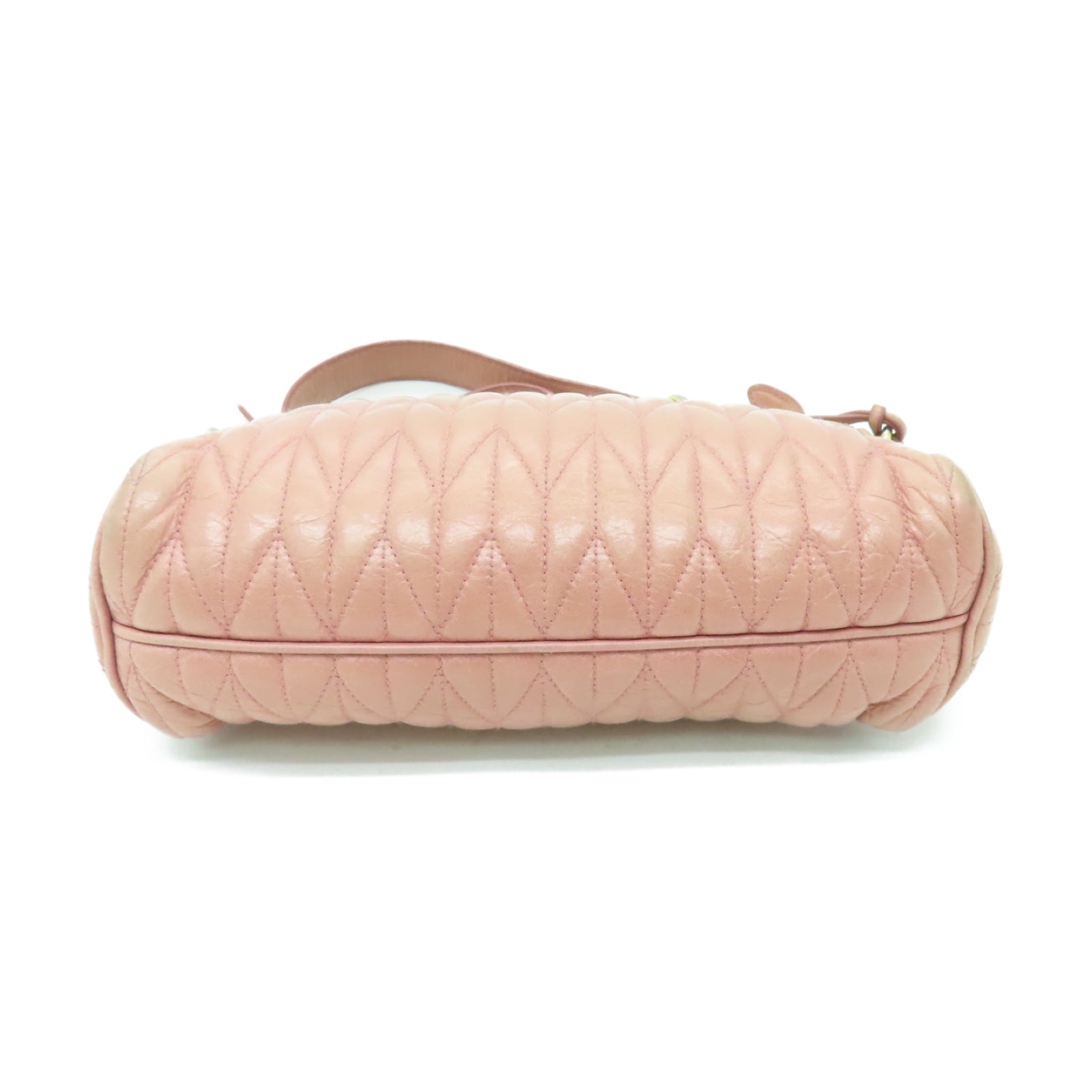Miu Miu 牛皮皮革Shoulder Bag金扣肩背袋淺粉紅色