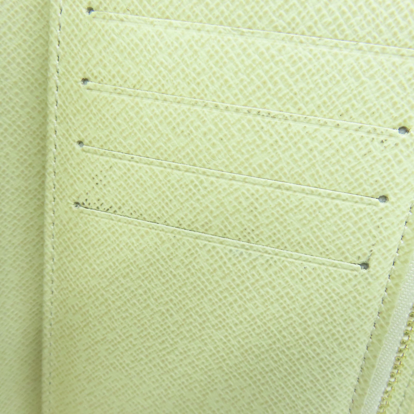LOUIS VUITTON Damier Azur Long Wallet gold buckle long wallet beige