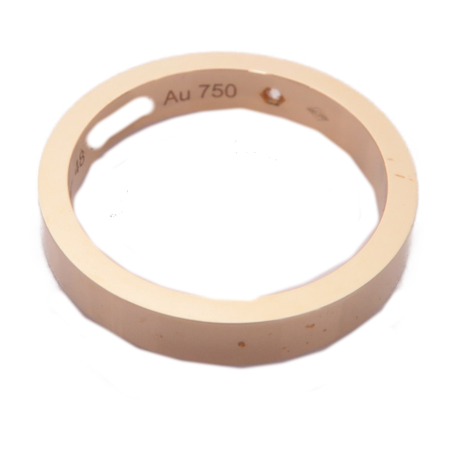CARTIER 18K玫瑰金C De Ring鑽石戒指Cartier#48/US#4.5