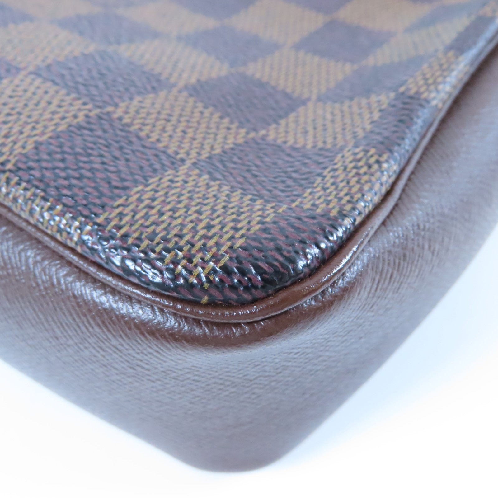 LOUIS VUITTON Damier Ebene Trousse Makeup Pouch金扣肩背袋啡色