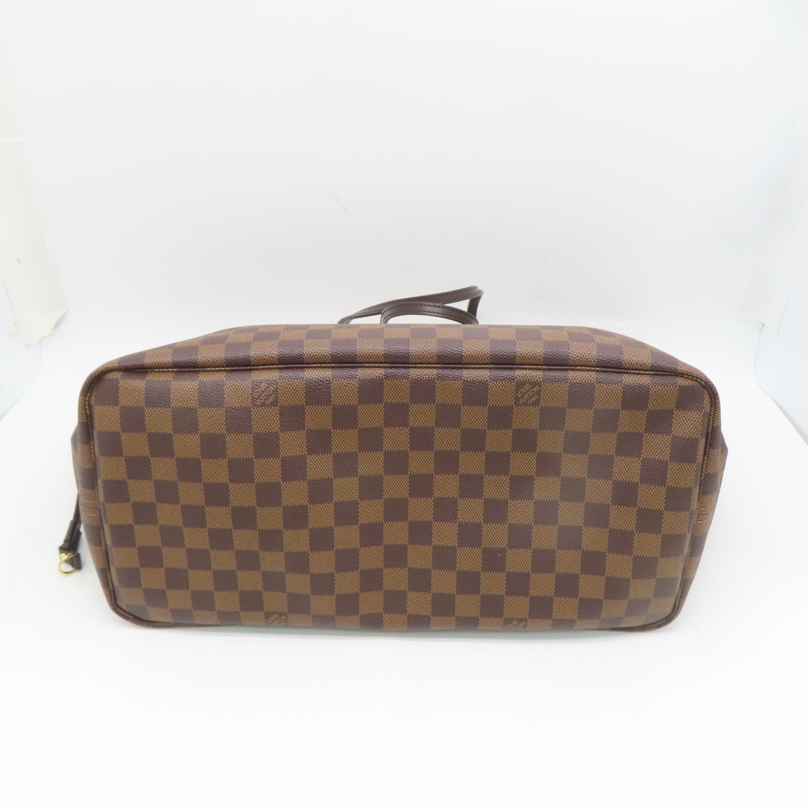 LOUIS VUITTON Damier Neverfull GM金扣手挽袋啡色
