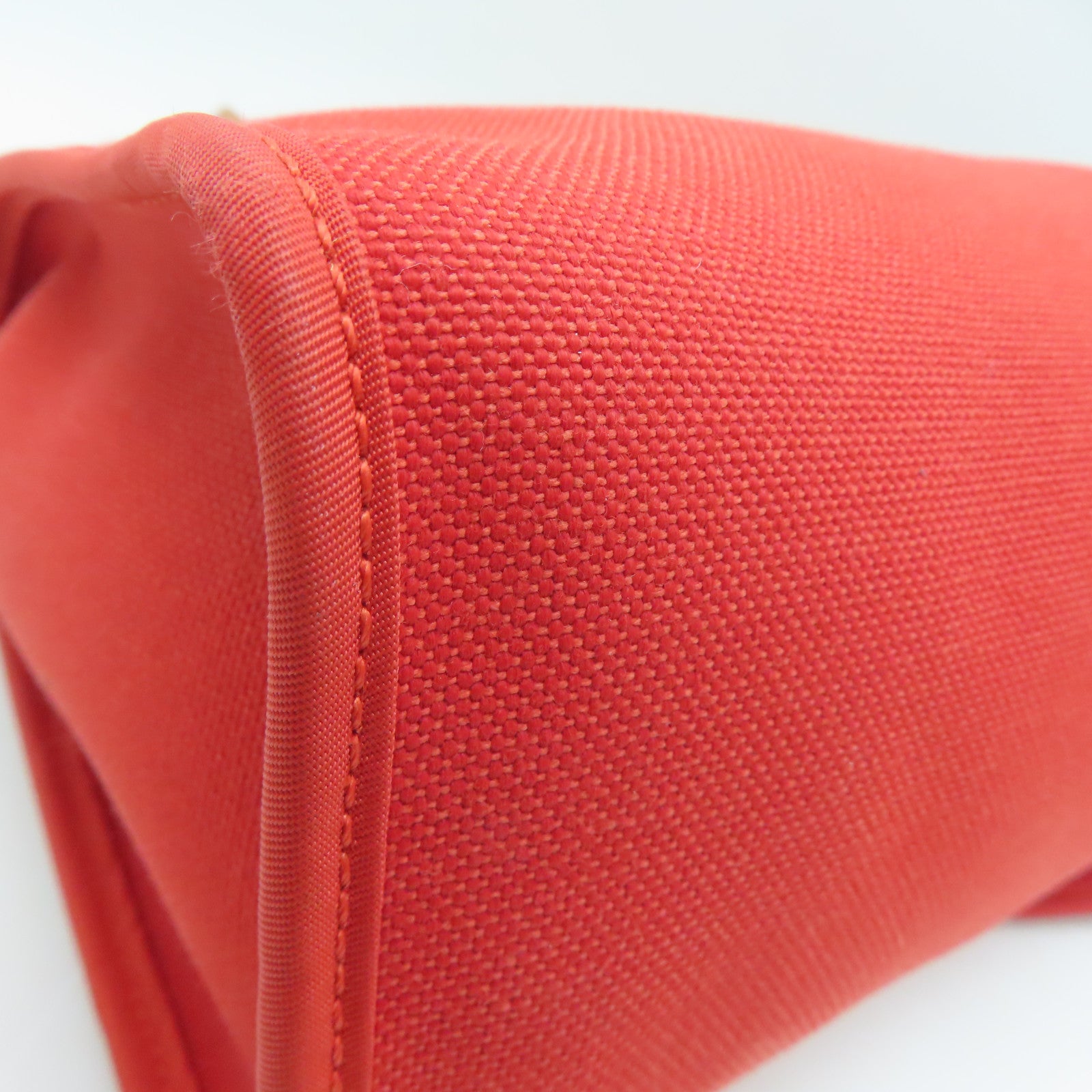 HERMES Canvas Herbag PM 2 Way Shoulder Bag Silver Buckle Handle Shoulder Bag Orange 9T/37