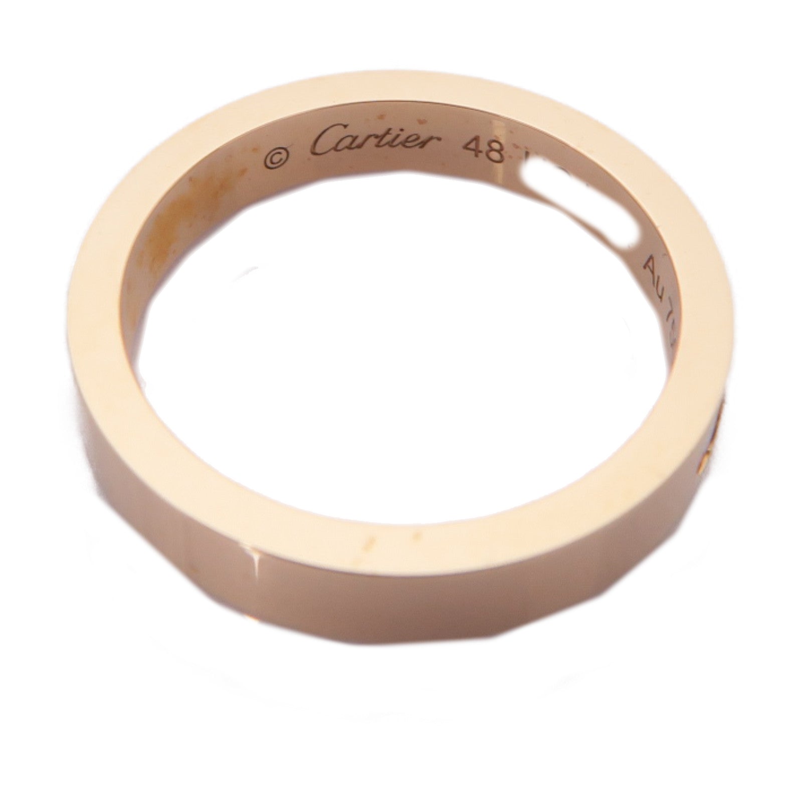 CARTIER 18K玫瑰金C De Ring鑽石戒指Cartier#48/US#4.5