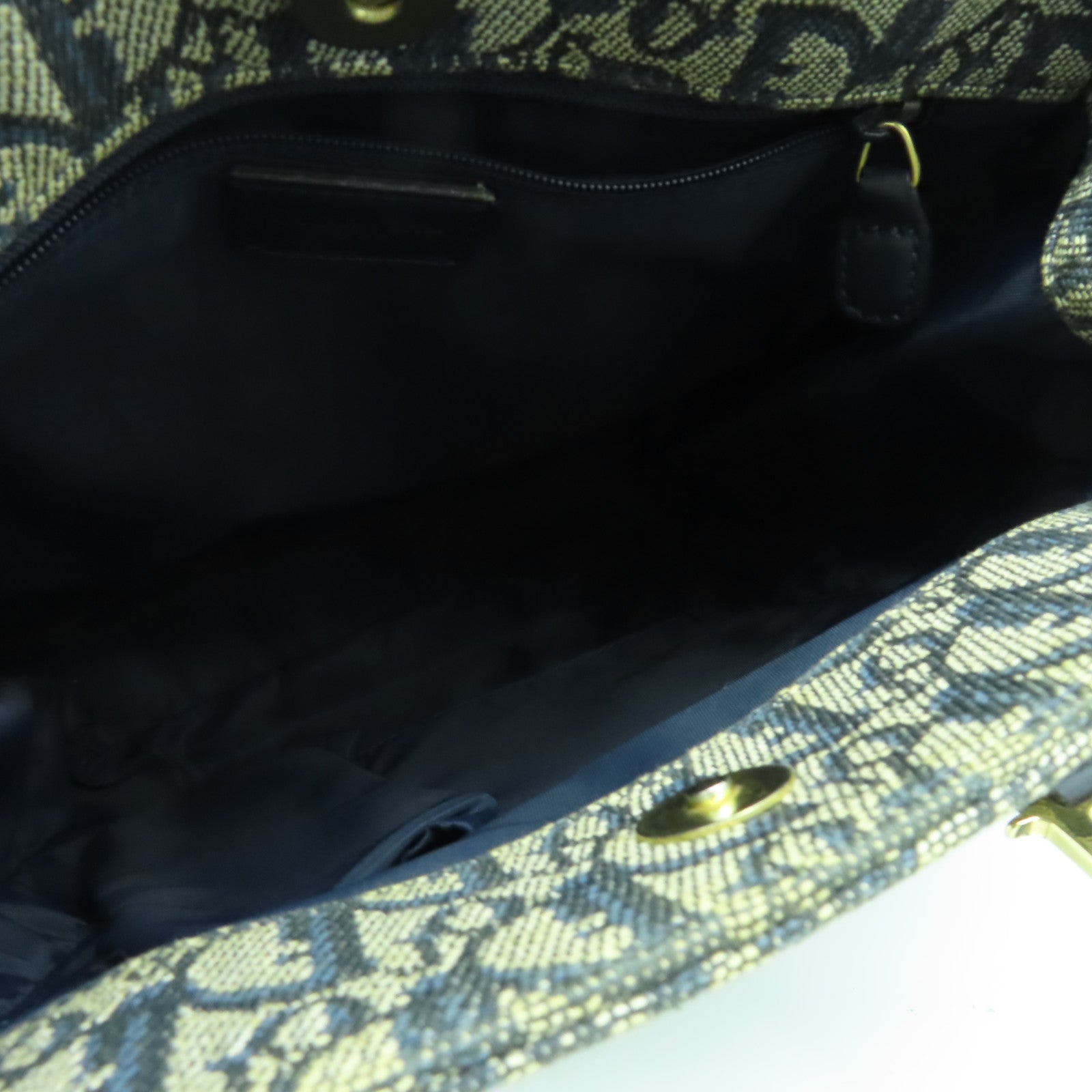 Dior 帆布Tote Bag金扣手挽袋藍色