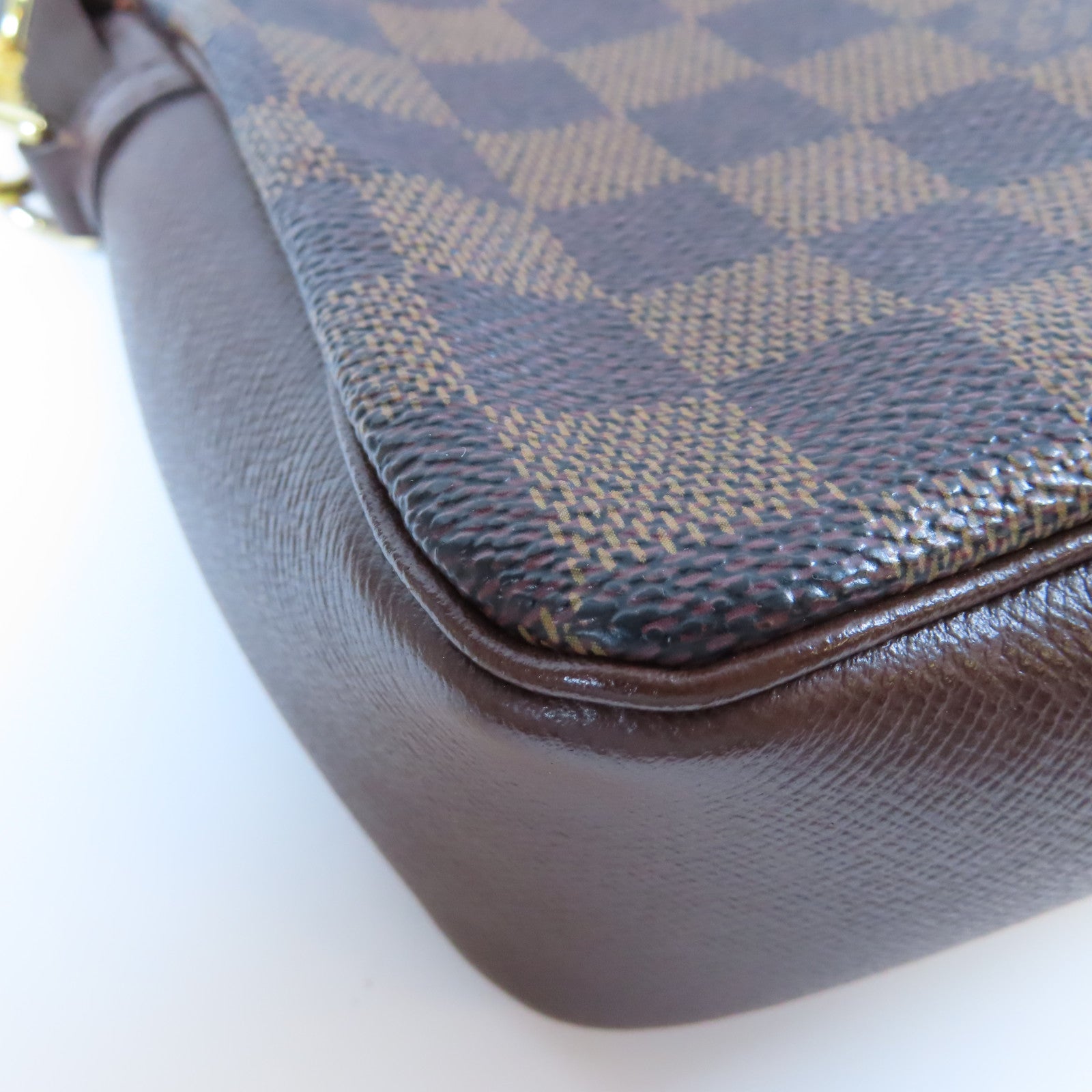 LOUIS VUITTON Damier Ebene Trousse Makeup Pouch金扣肩背袋啡色