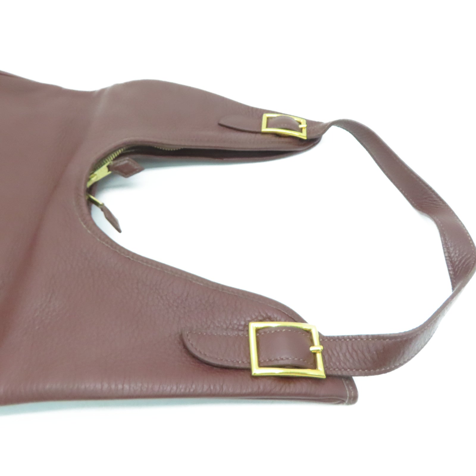 HERMES 【激減優惠】Clemence皮革Massai Shoulder金扣肩背袋紅色