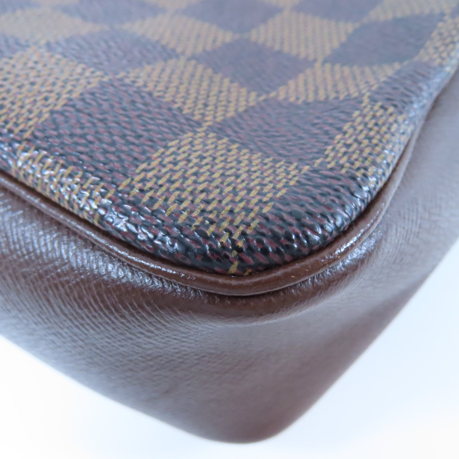 LOUIS VUITTON Damier Ebene Trousse Makeup Pouch金扣肩背袋啡色