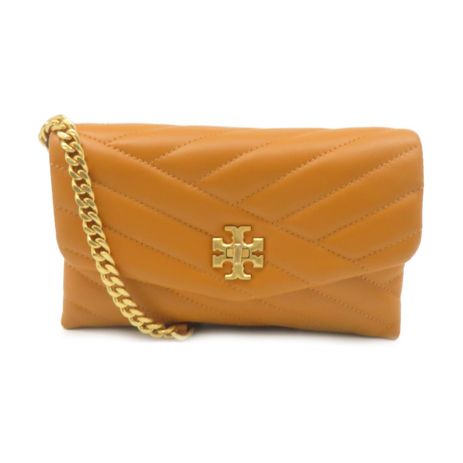 Tory Burch 牛皮皮革Chain Shoulder Bag鏈帶肩背袋橙色