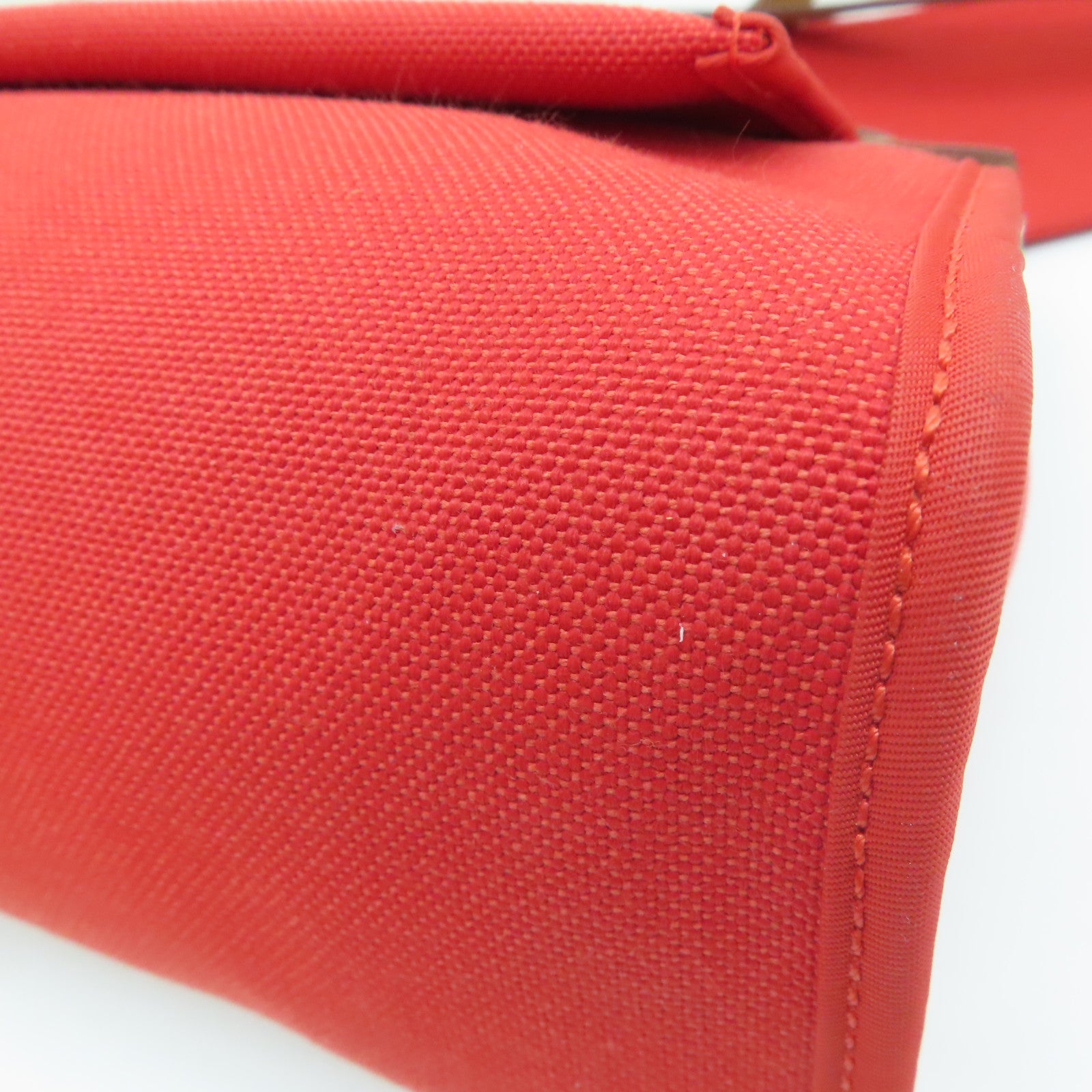 HERMES Canvas Herbag PM 2 Way Shoulder Bag Silver Buckle Handle Shoulder Bag Orange 9T/37