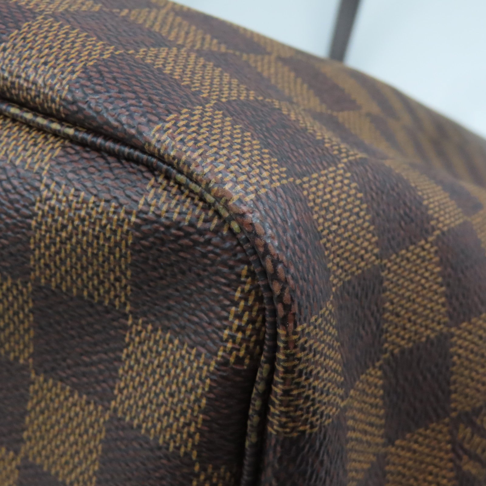 LOUIS VUITTON Damier Neverfull GM金扣手挽袋啡色