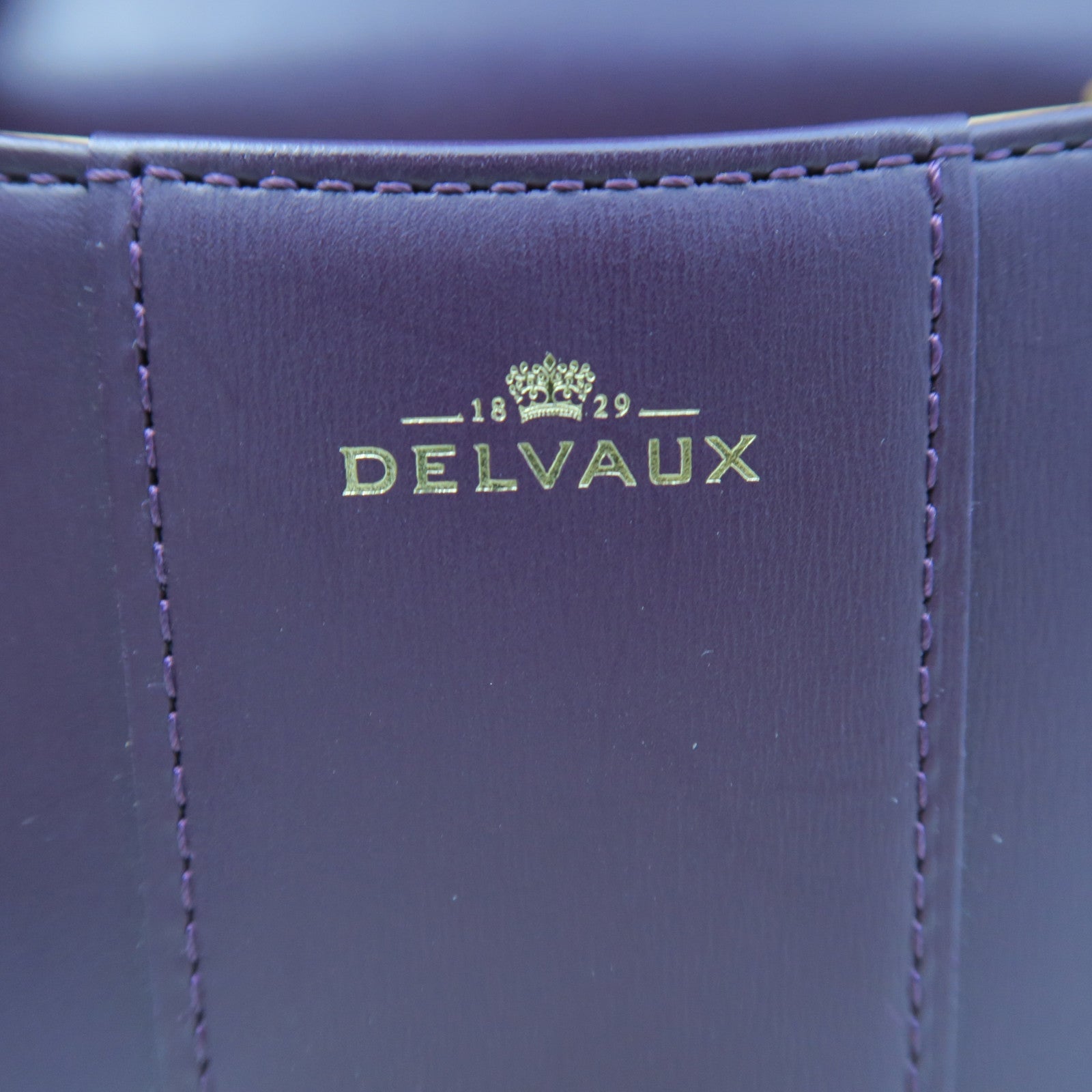 SELECTION 牛皮皮革Delvaux Brillant Mini金扣手挽肩背兩用袋紫紅色
