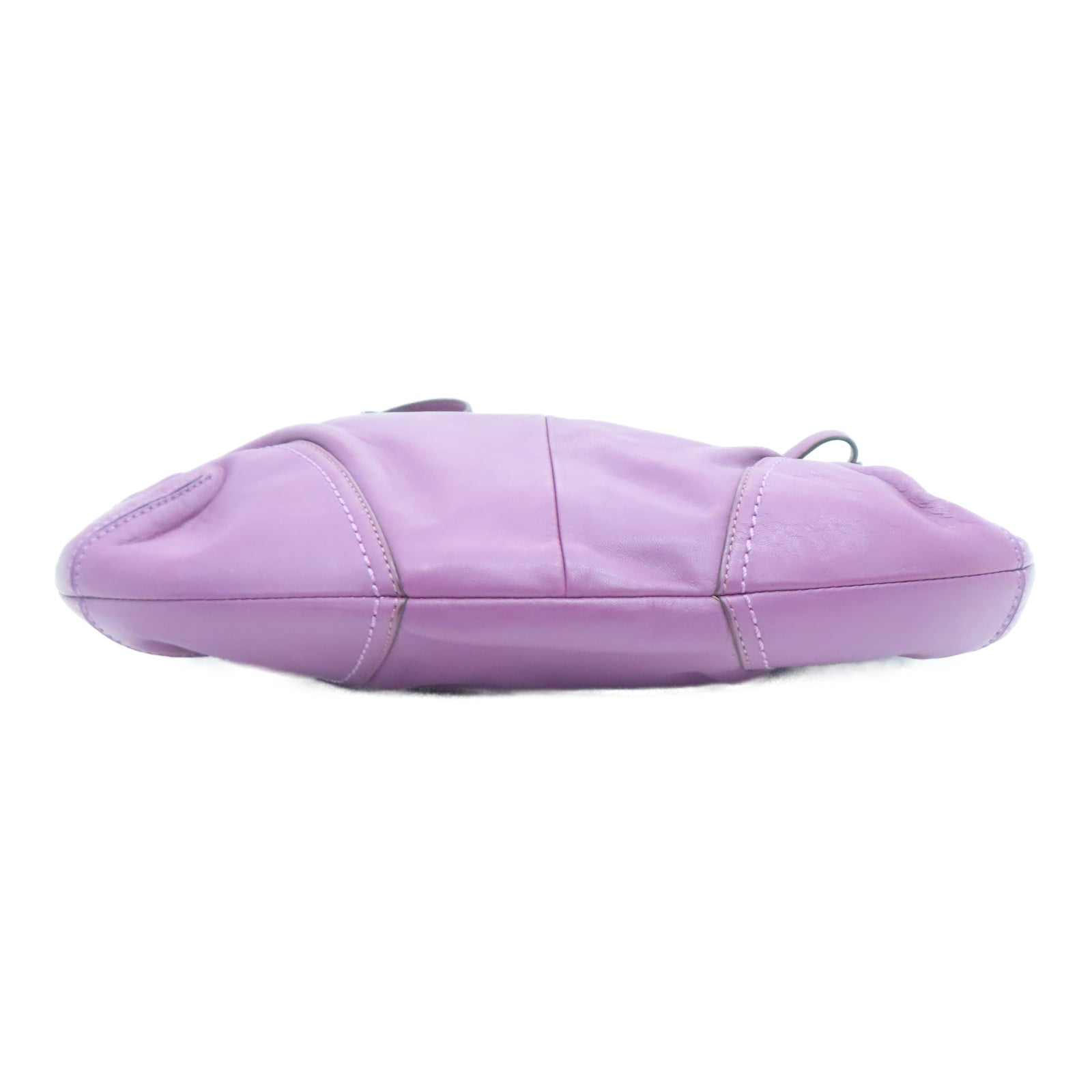 COACH 牛皮皮革2 Way Shoulder银扣手挽肩背两用袋紫色