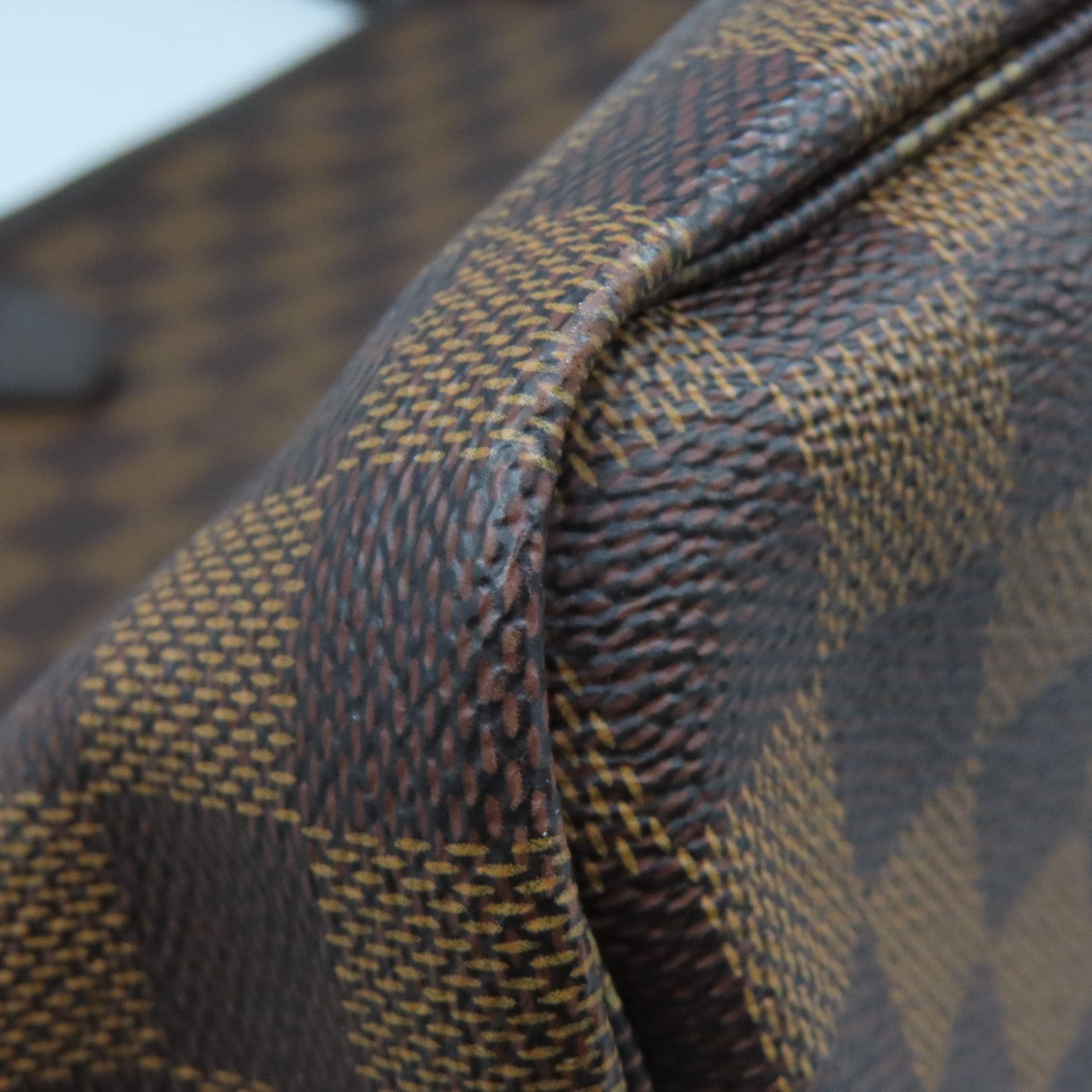 LOUIS VUITTON Damier Neverfull GM金扣手挽袋啡色