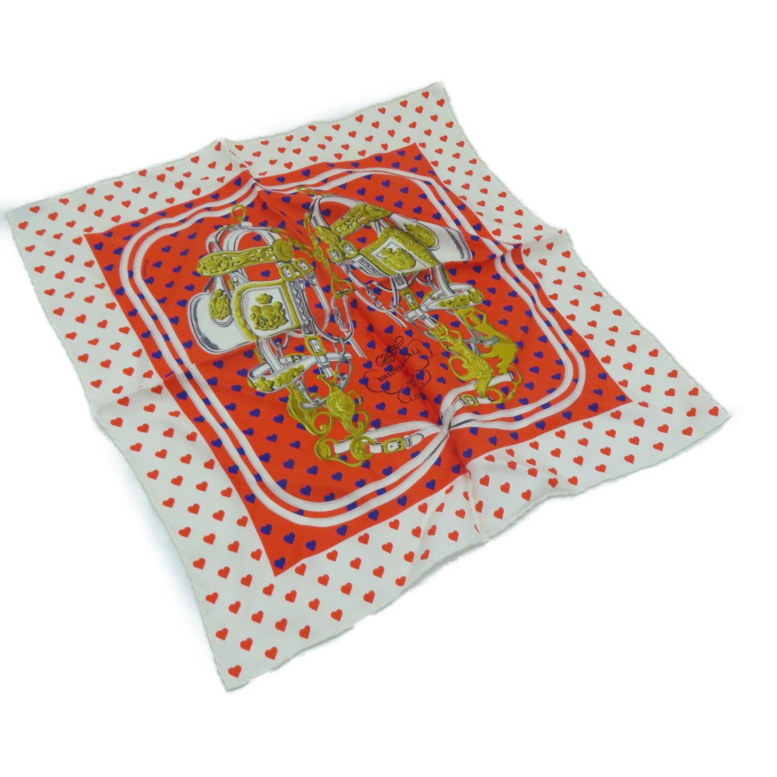 HERMES Silk Scarf White/Color