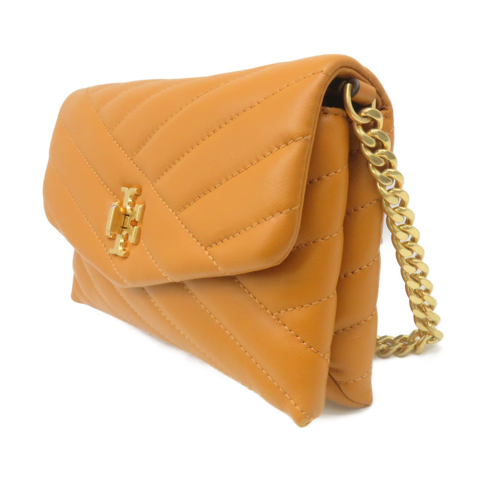Tory Burch 牛皮皮革Chain Shoulder Bag鏈帶肩背袋橙色