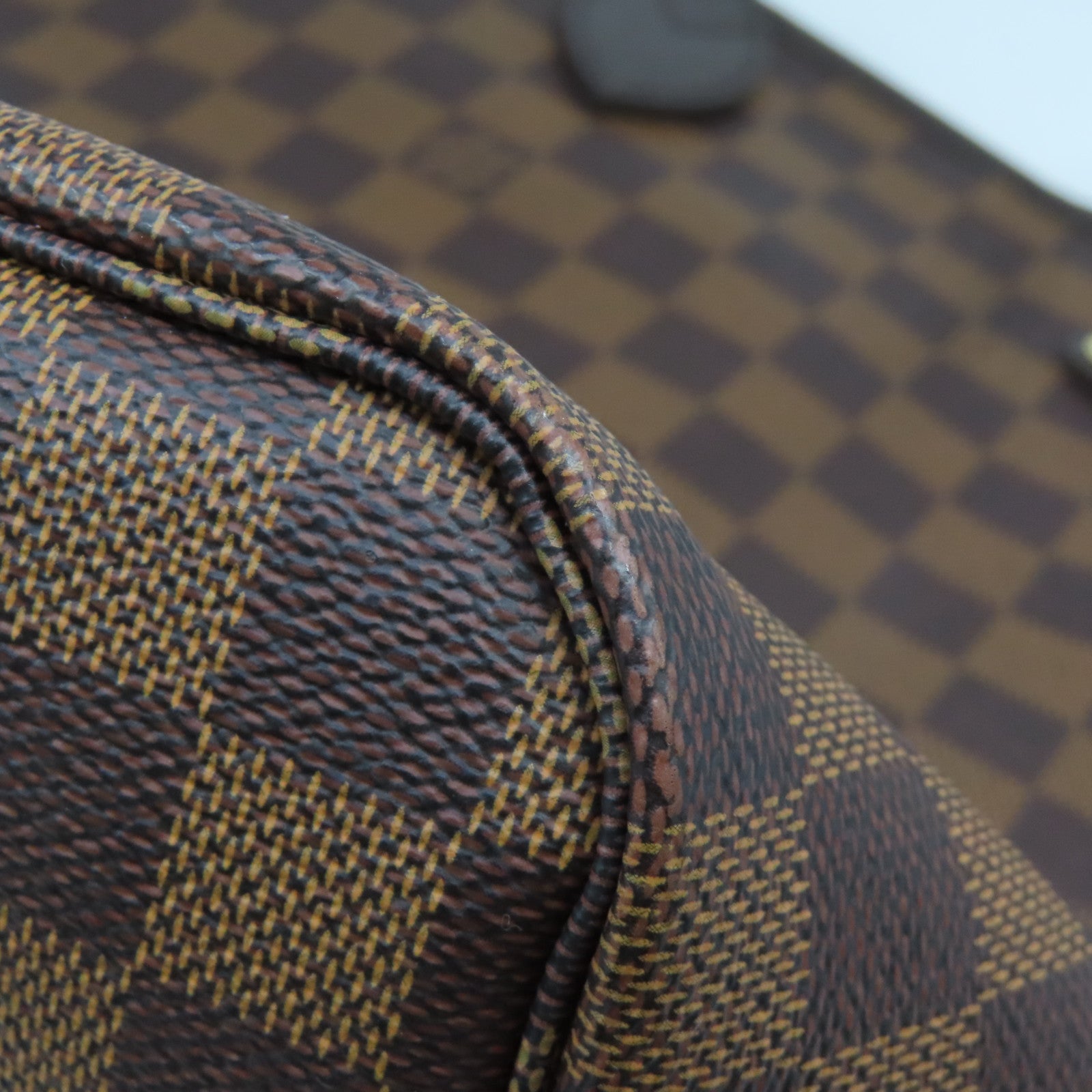LOUIS VUITTON Damier Neverfull GM金扣手挽袋啡色