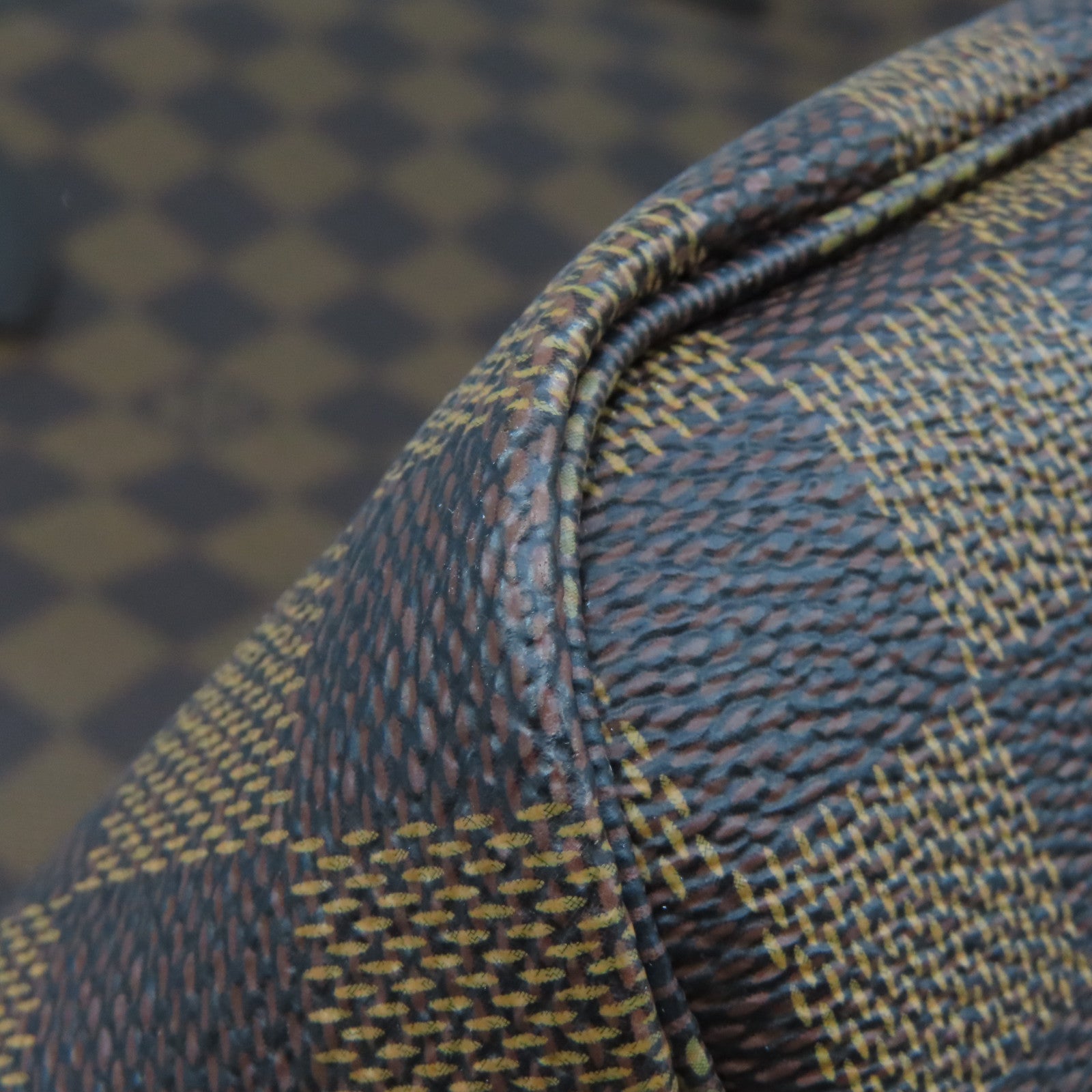 LOUIS VUITTON Damier Neverfull GM金扣手挽袋啡色