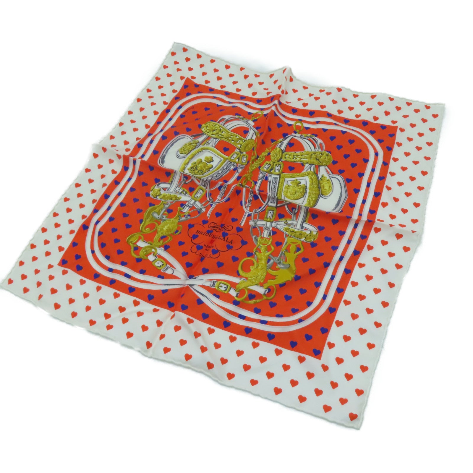 HERMES Silk Scarf White/Color