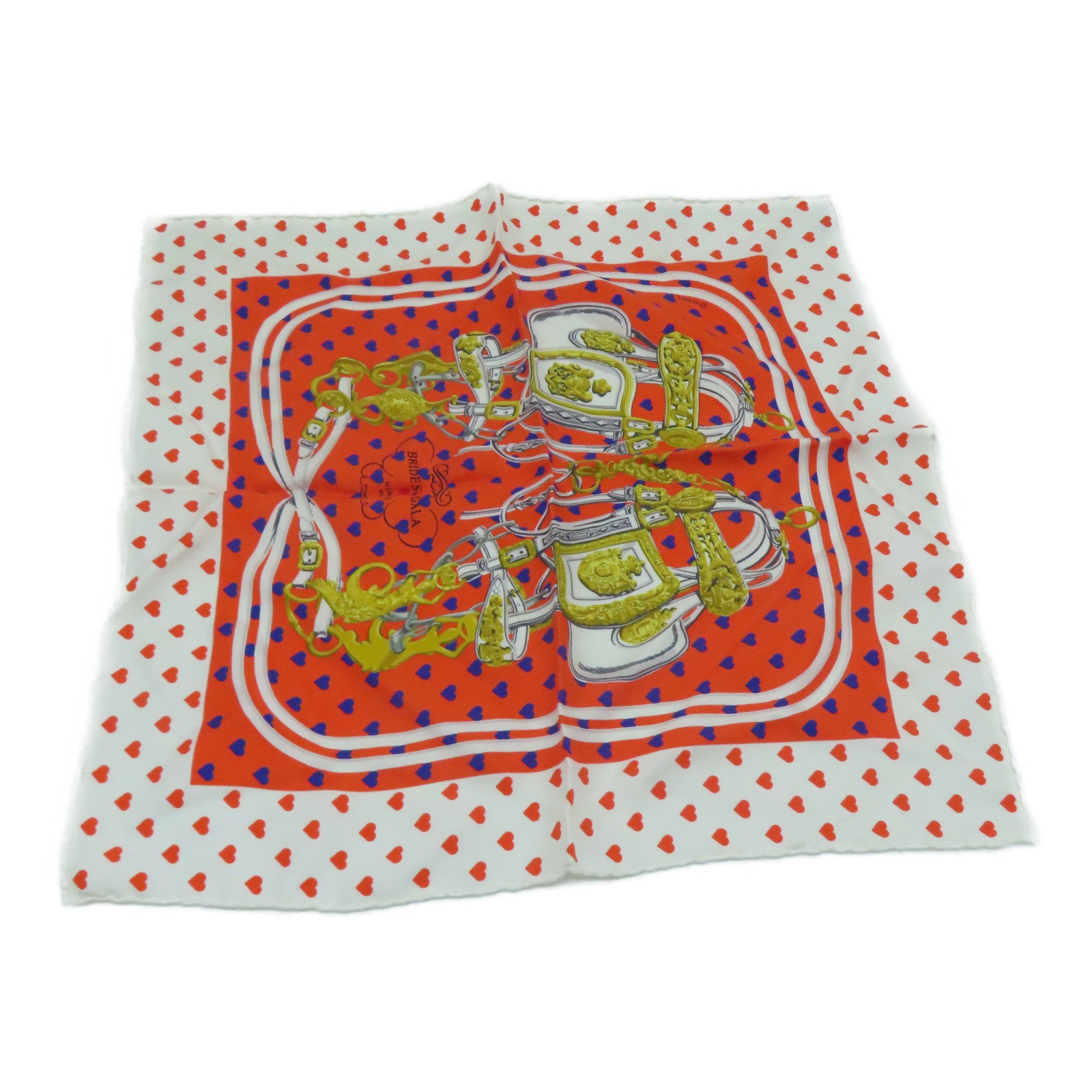 HERMES Silk Scarf White/Color